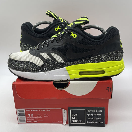 Size 10 - Nike Air Max 1 Night Run Black Grey Suede Leather (599514-100)
