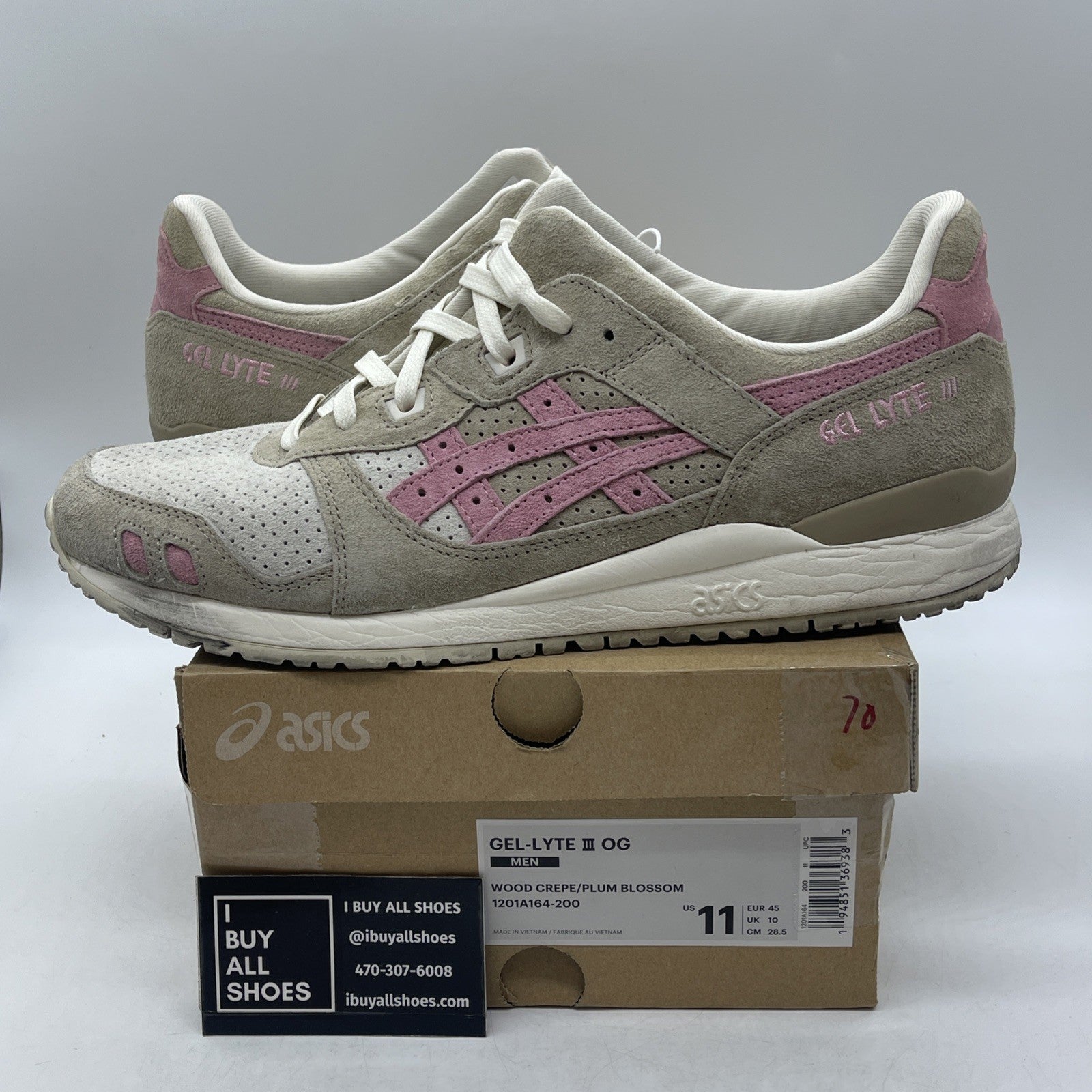 Size 11 - Asics Gel Lyte 3 OG Wood Crepe Blossom (1201A164-200)