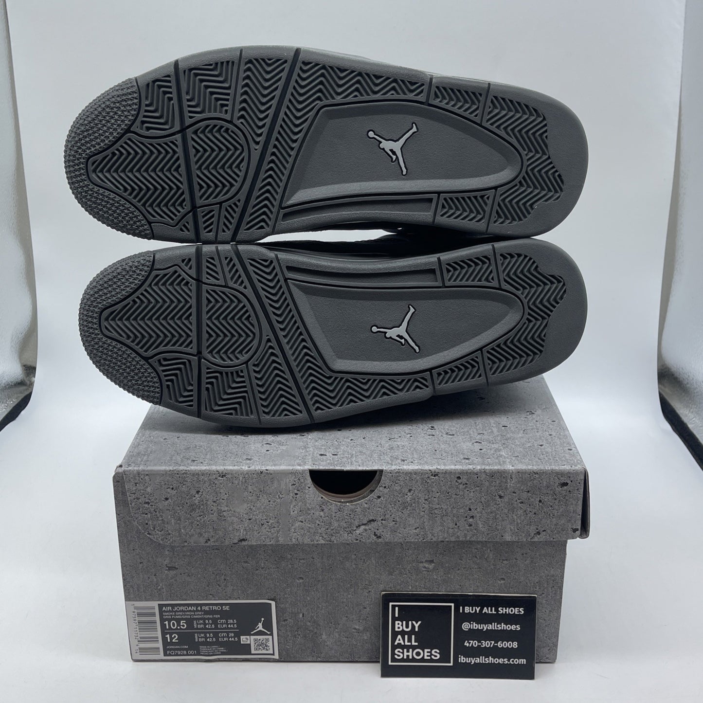Size 10.5 - Air Jordan 4 Retro SE Wet Cement Grey Suede (FQ7928-001)