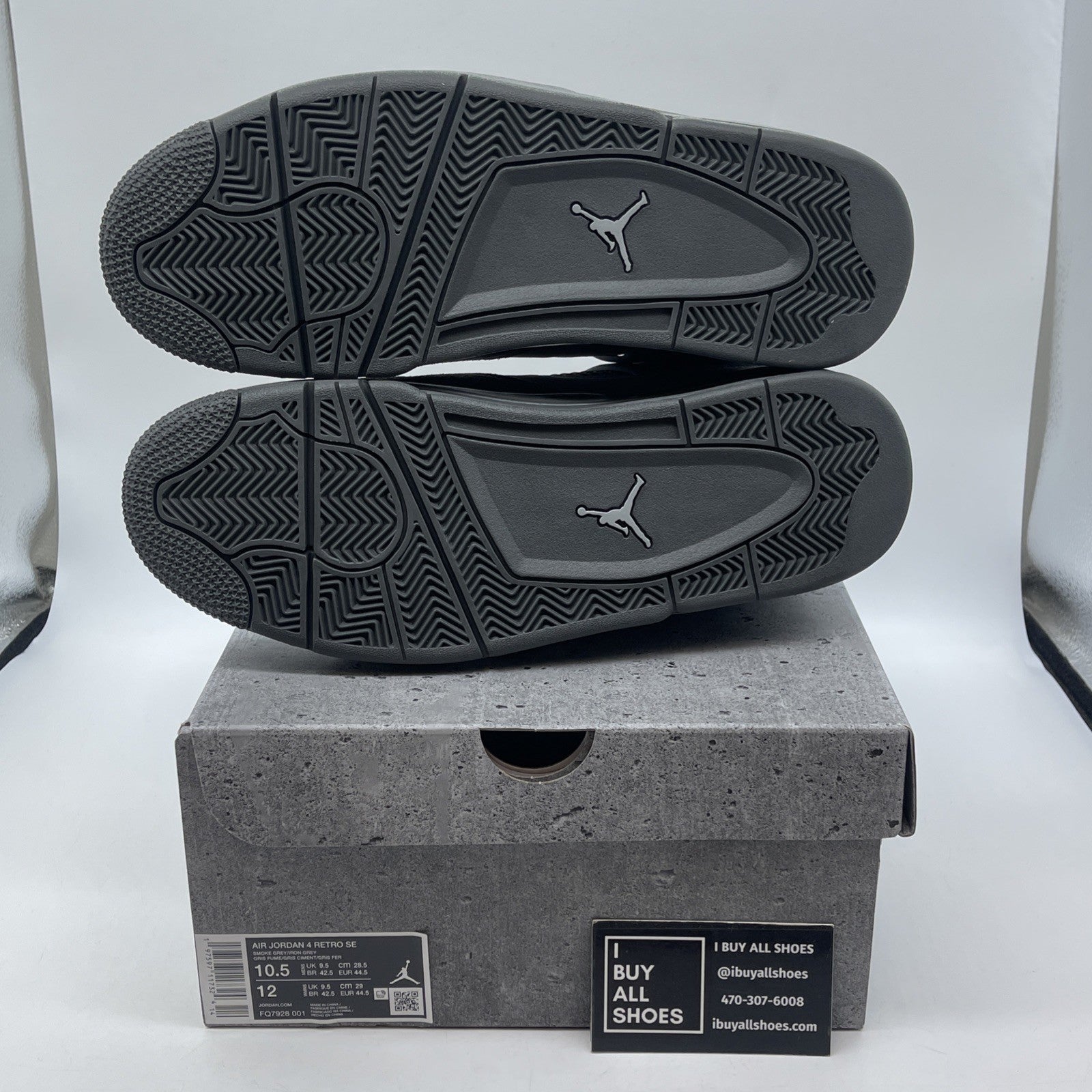 Size 10.5 - Air Jordan 4 Retro SE Wet Cement Grey Suede (FQ7928-001)