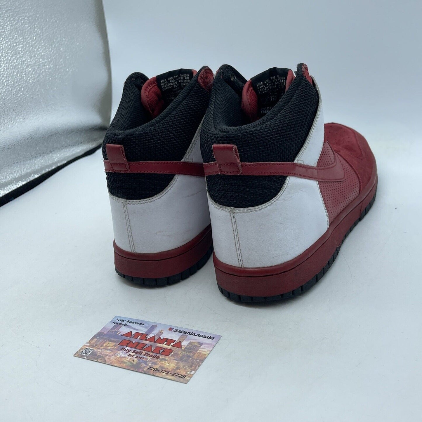 Size 10 - Nike Dunk High Red White Black Suede Leather (317982-661)