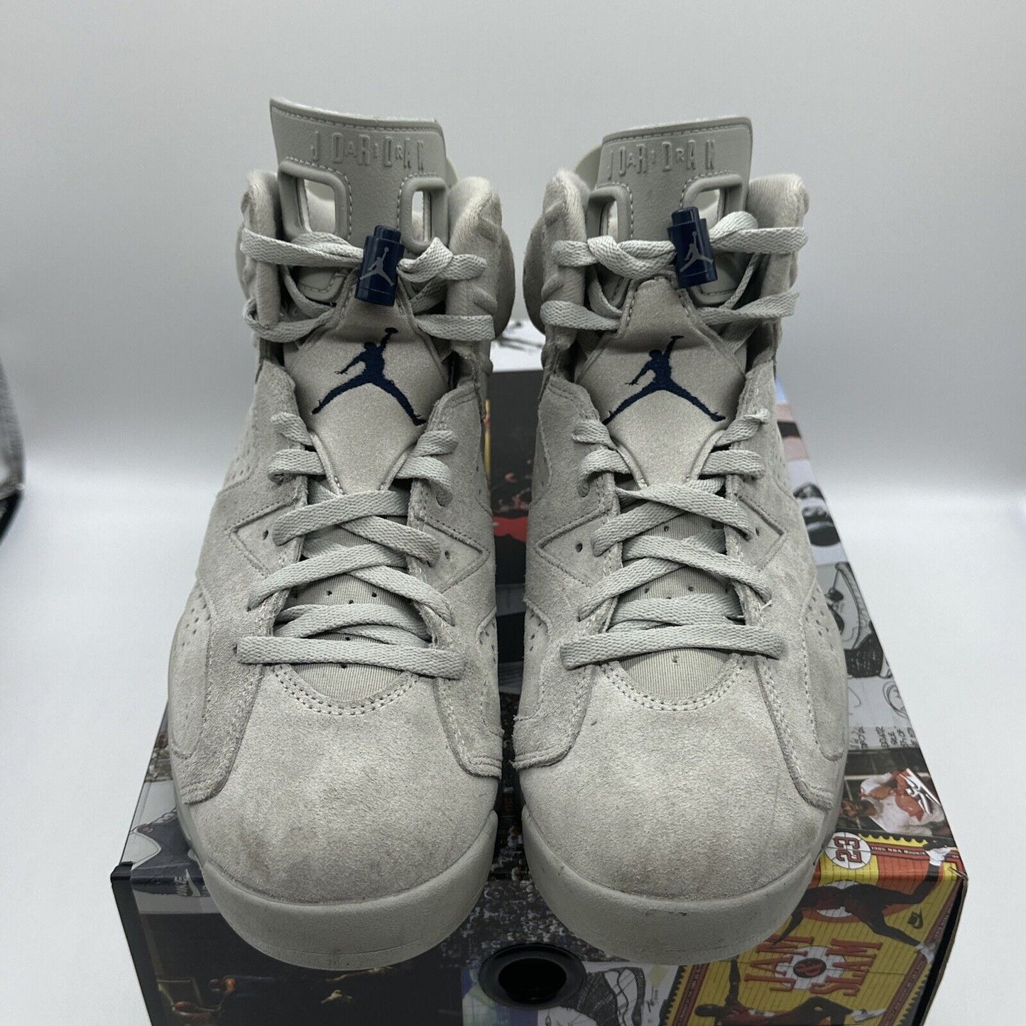 Air Jordan 6 Retro Georgetown Sneakers Size 9.5 CT8529-012 100% Authentic