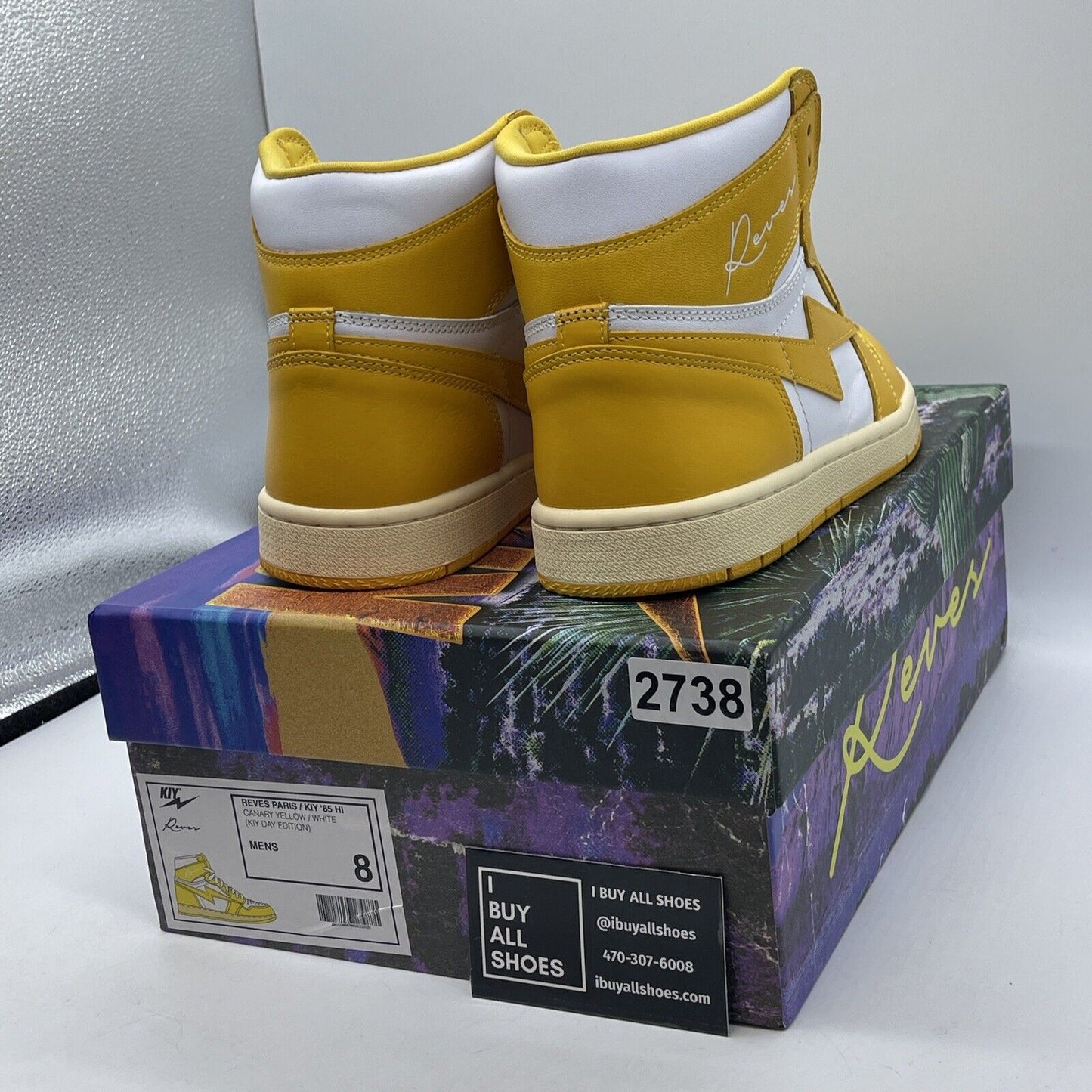 Size 8 -KIY REVES PARIS '85 HI KIY DAY EDITION CANARY YELLOW OFF WHITE 1 POLLEN