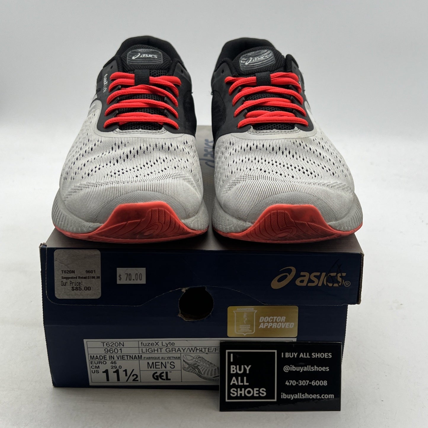 Size 11.5 - Asics FuzeX Lyte Shoes Mens Running Athletic (T620N-9601)