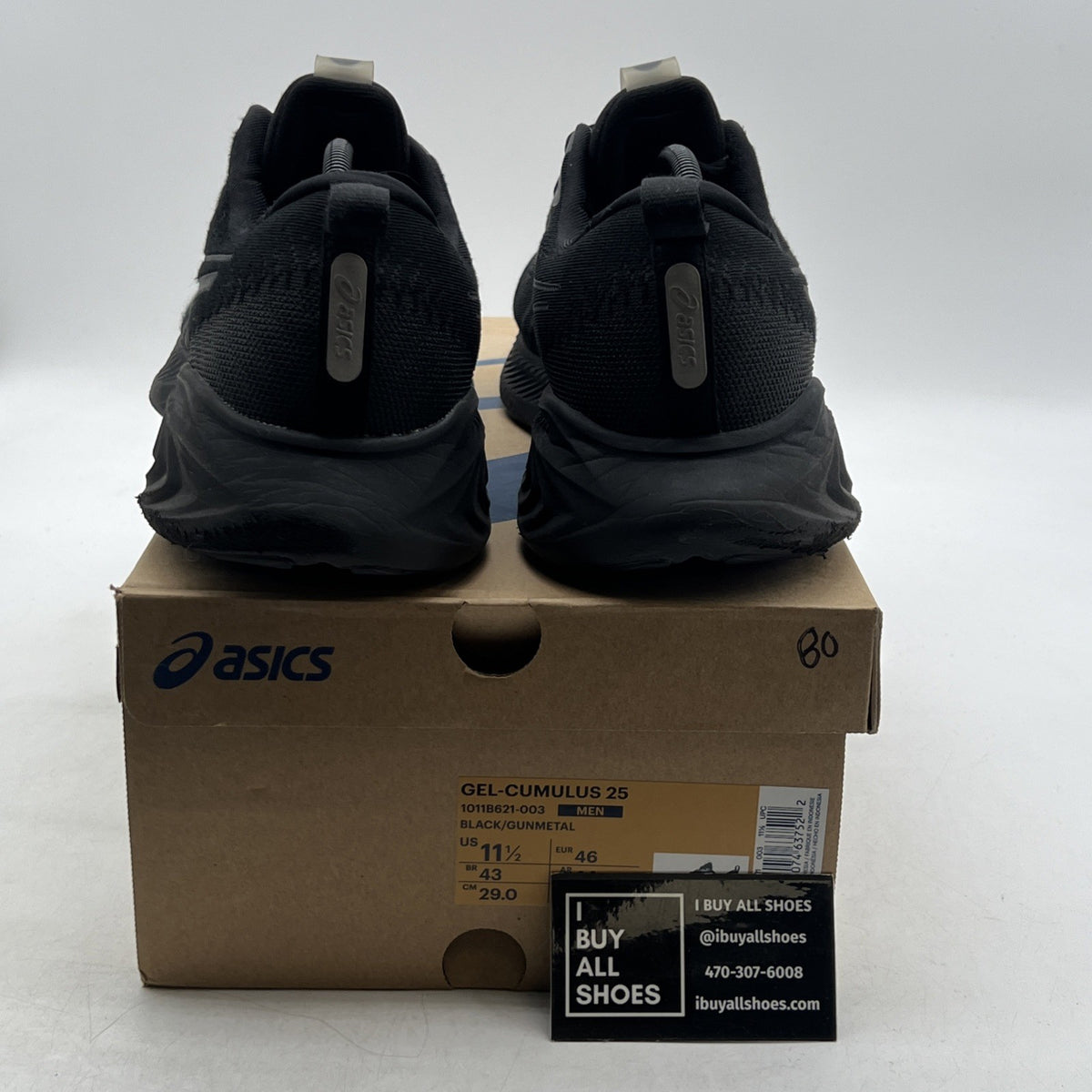 Size 11.5 - Asics Gel Cumulus 25 Black Gunmetal (1011B621-003)