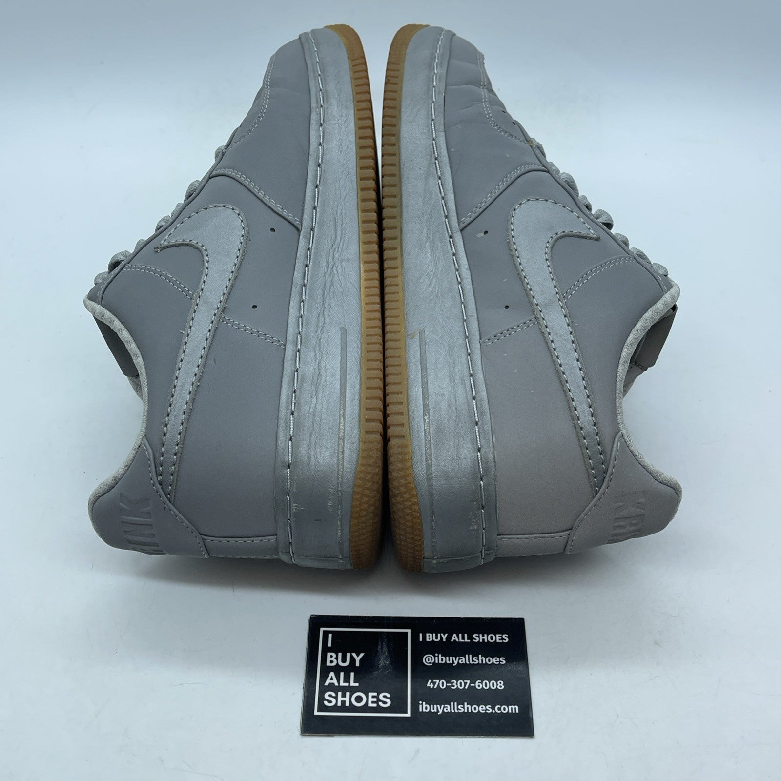 Size 9.5 - Nike Air Force 1 Supreme Low Krink Grey Leather Suede (318985-002)