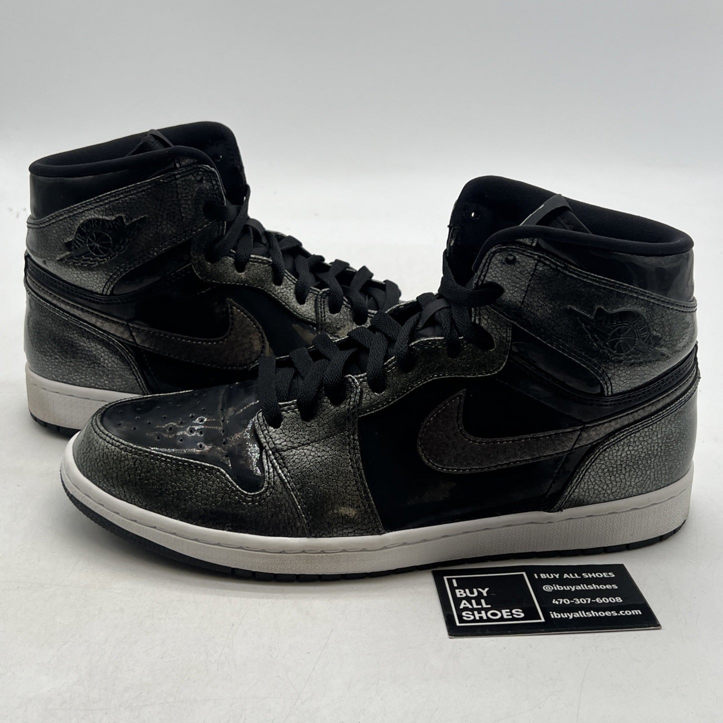 Size 11.5 - Air Jordan 1 Retro High Black Patent (332550-017)