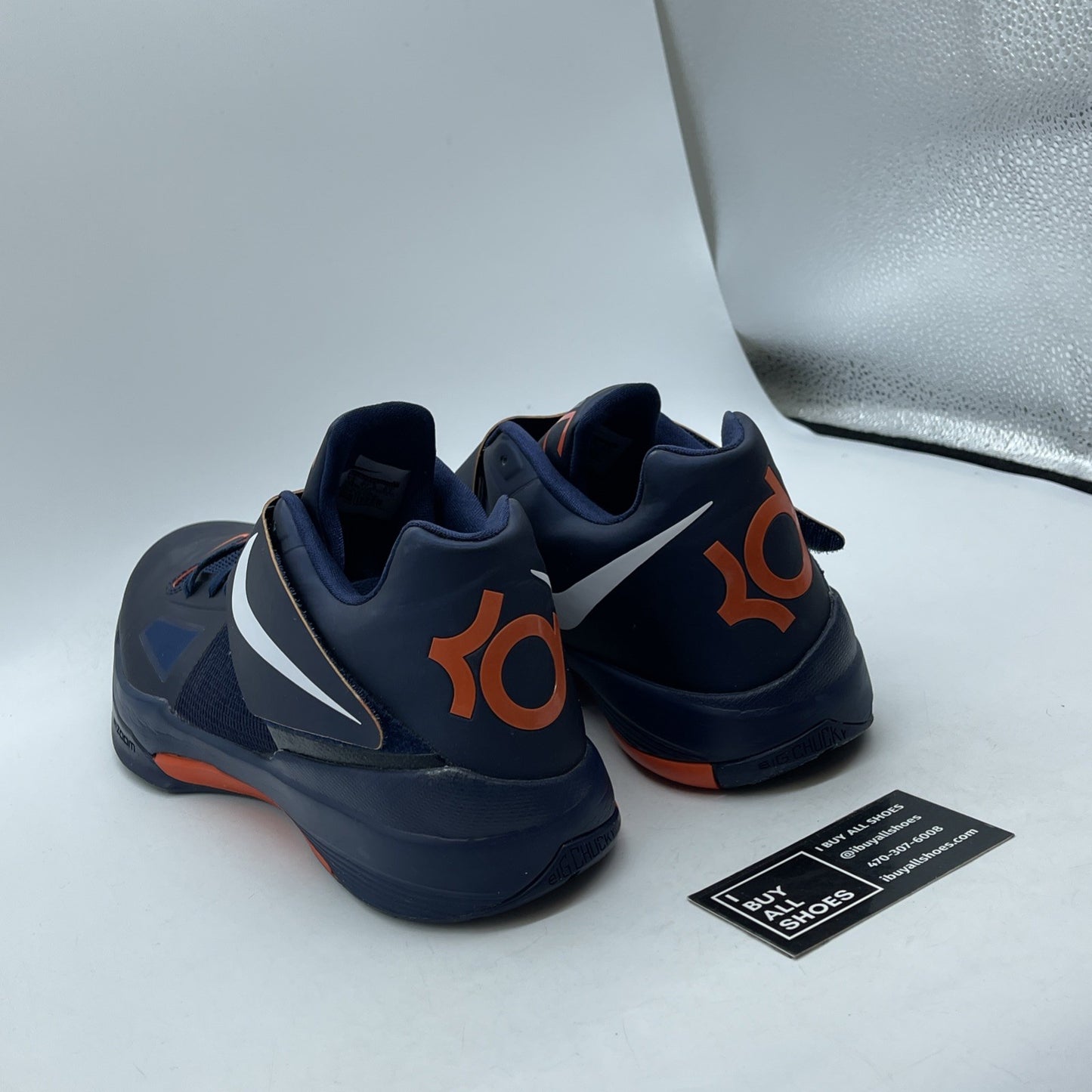 Size 13 - Nike Zoom KD 4 Midnight Navy White Orange Leather (473679-400)