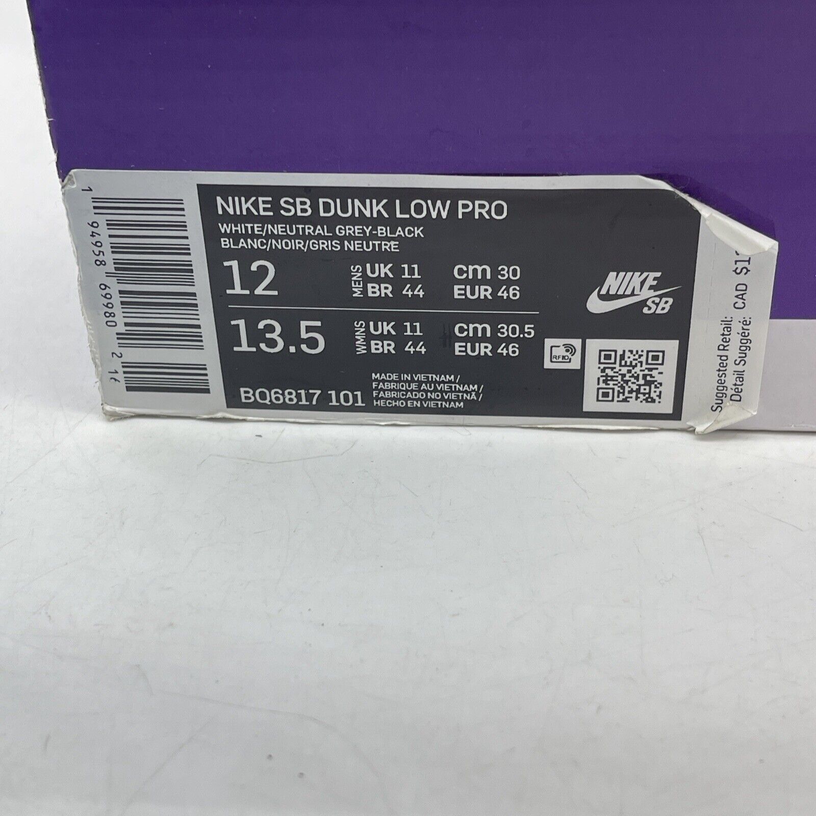 Size 12 - Nike Dunk Pro SB Low Laser Blue Black White Suede (BQ6817-101)