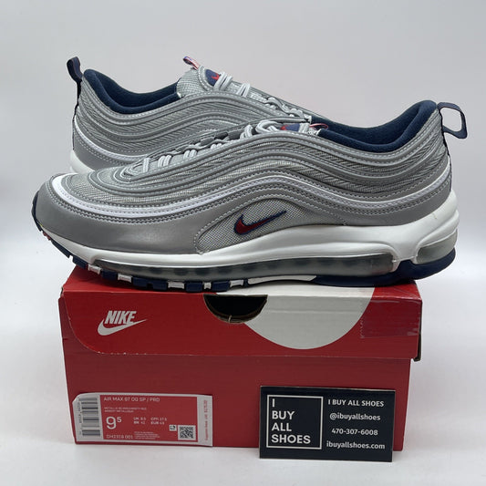 Size 9.5 - Nike Air Max 97 OG SP Puerto Rico Grey White Suede (DH2319-001)