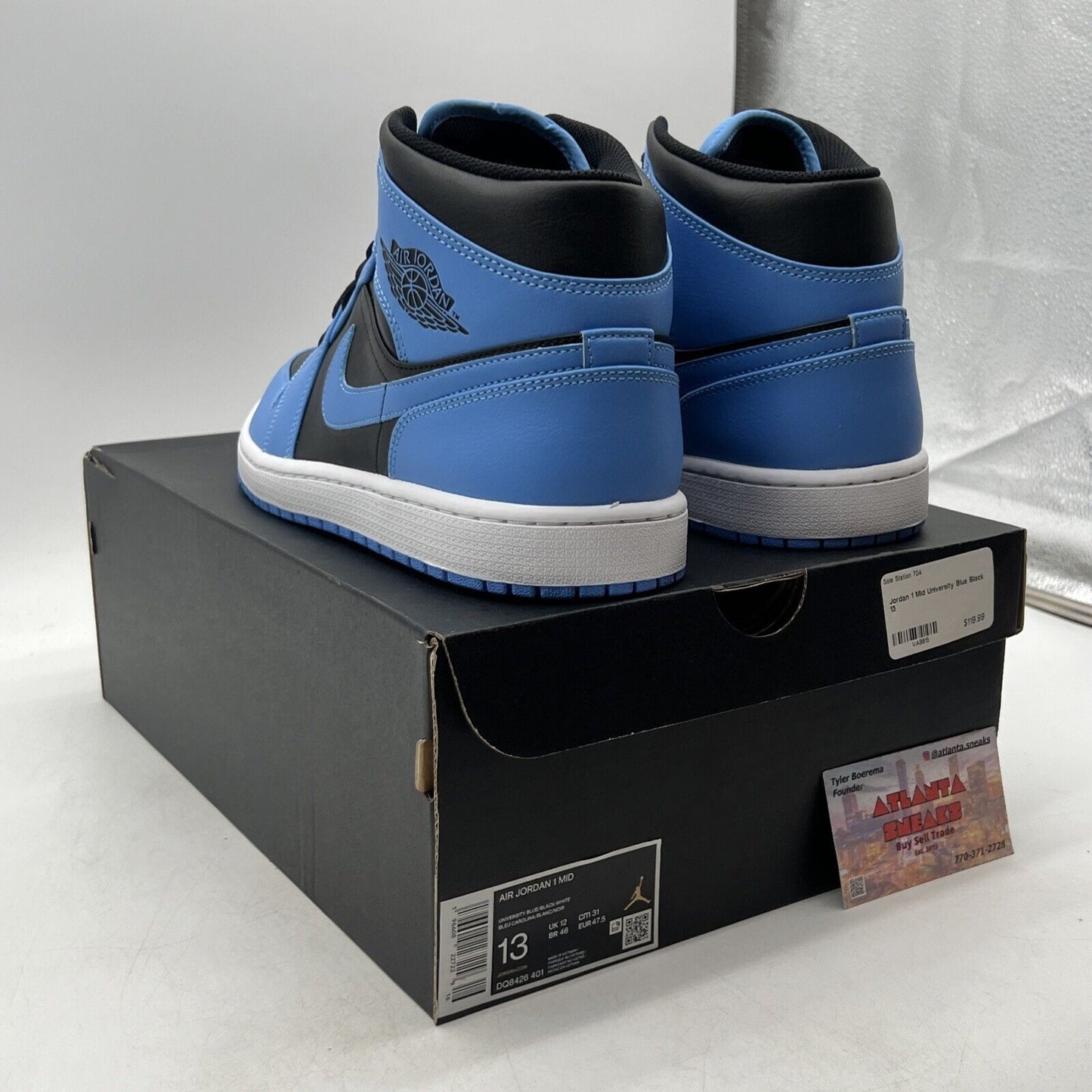 Size 13 - Air Jordan 1 Mid University Blue Black White (DQ8426-401)