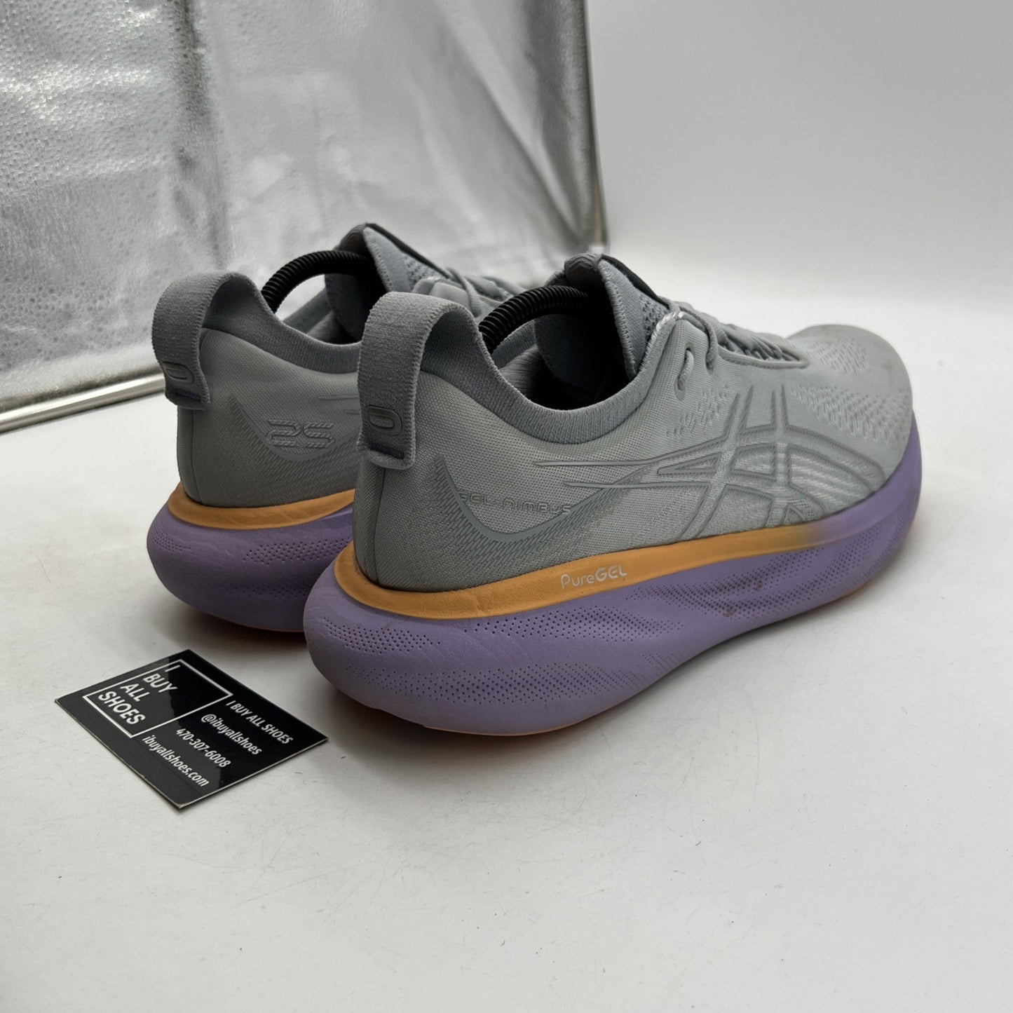 Size 11W - Asics Women's Gel-Nimbus 25 Piedmont Grey/Pure Silver (1012B356)