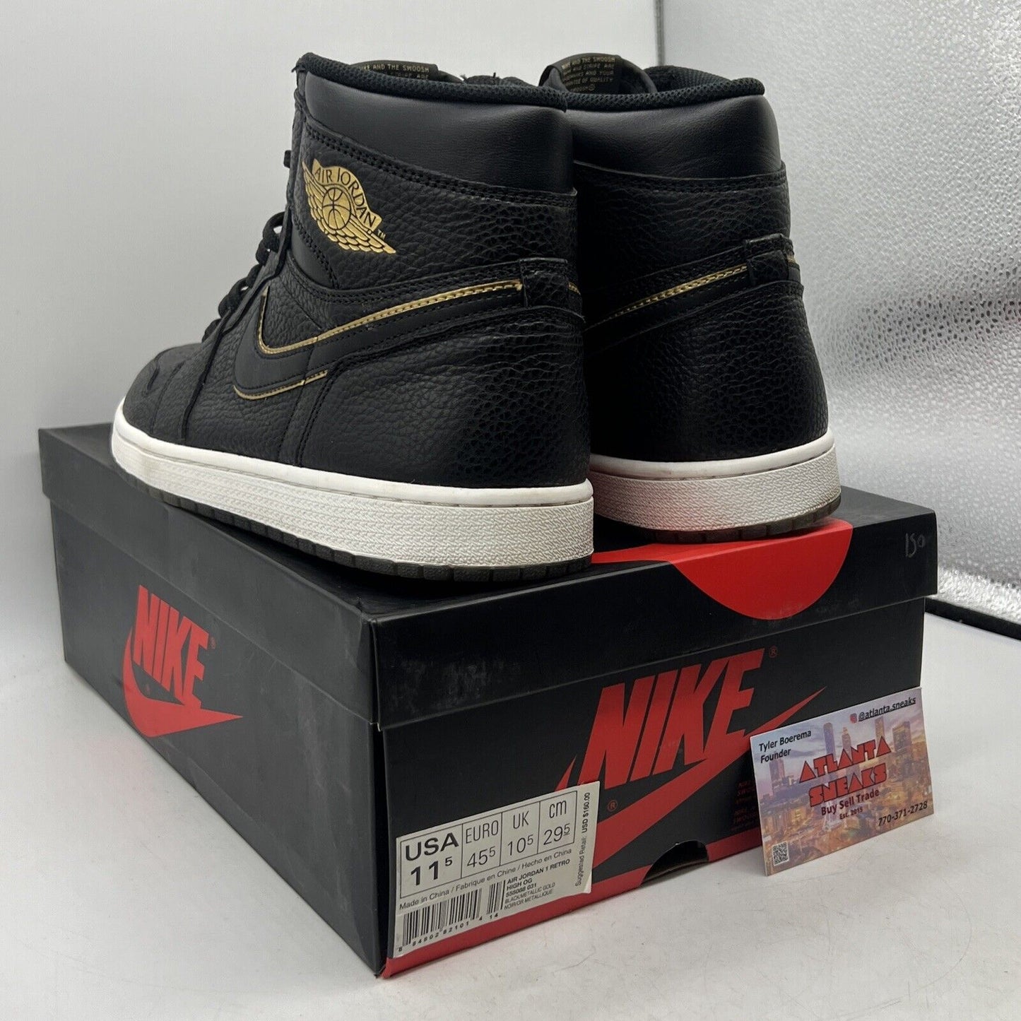 Size 11.5 - Air Jordan 1 Retro OG High City of Flight Black Gold White 555088031