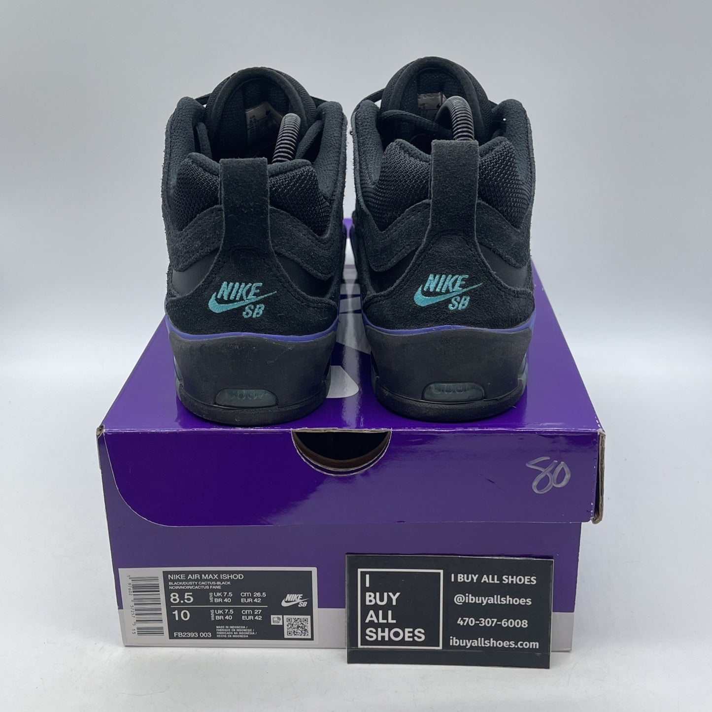 Size 8.5 - Nike Air Max Ishod Wair SB Black Grape (FB2393-003)