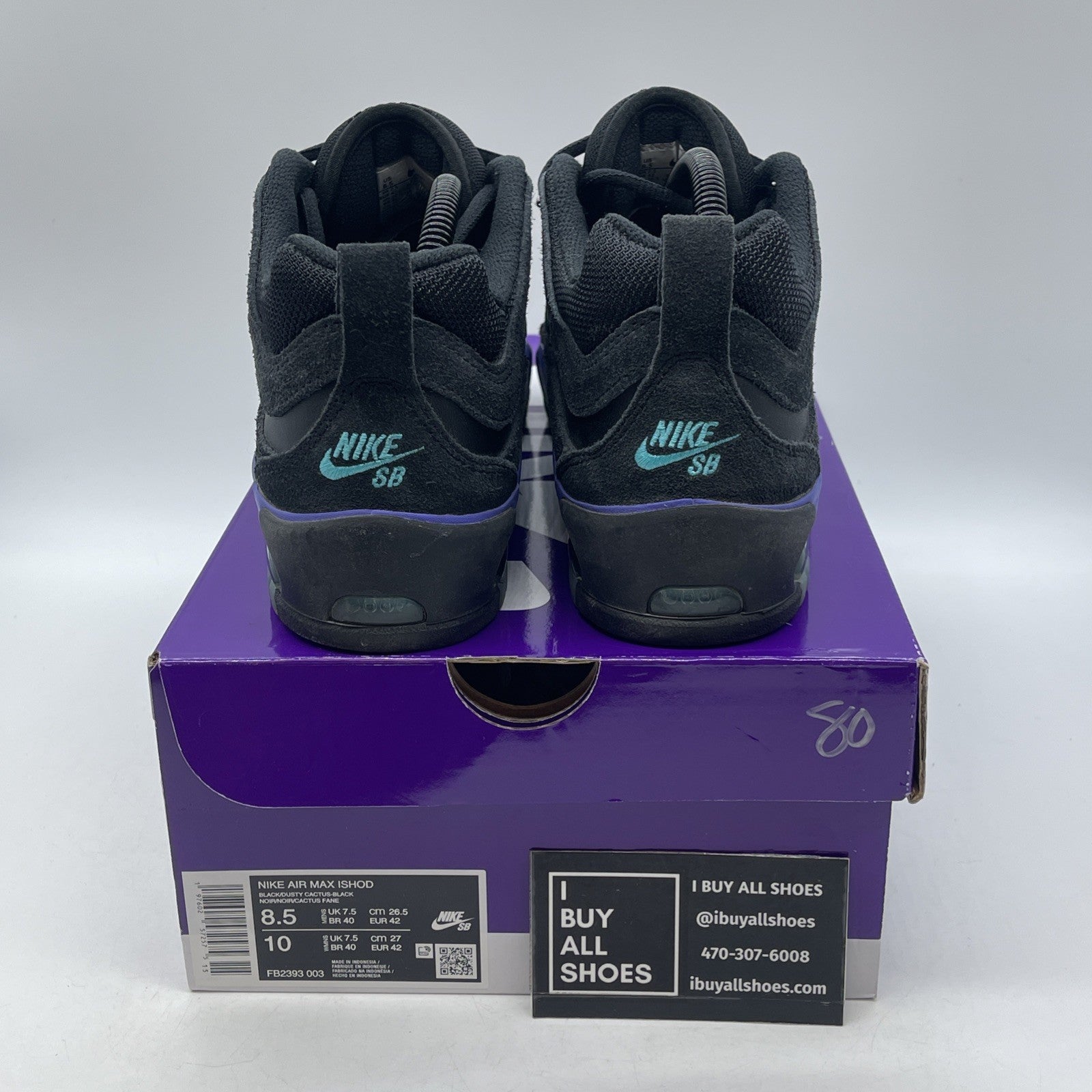Size 8.5 - Nike Air Max Ishod Wair SB Black Grape (FB2393-003)