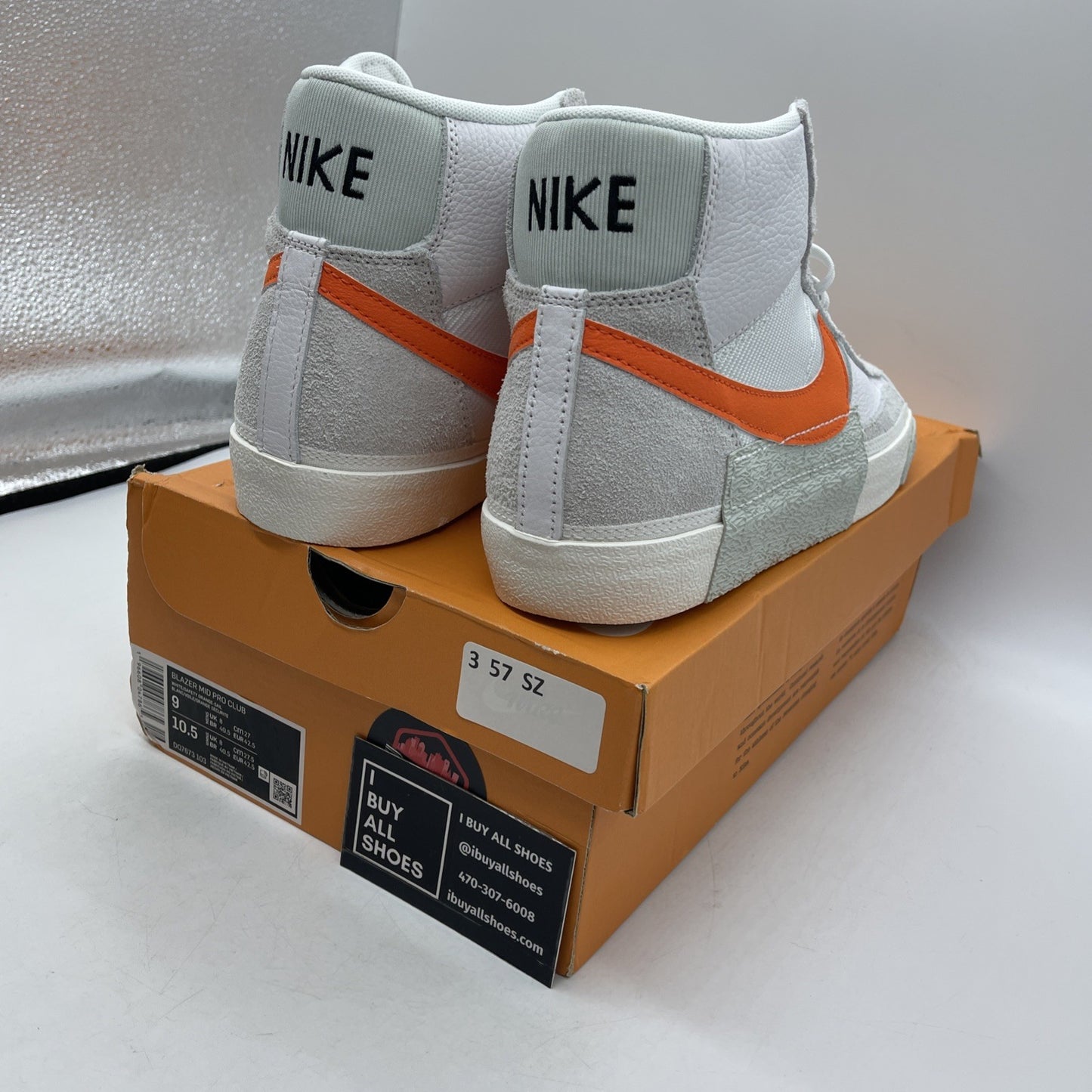 Size 9 - Nike Blazer '77 Pro Club Mid Remastered - White Safety Orange
