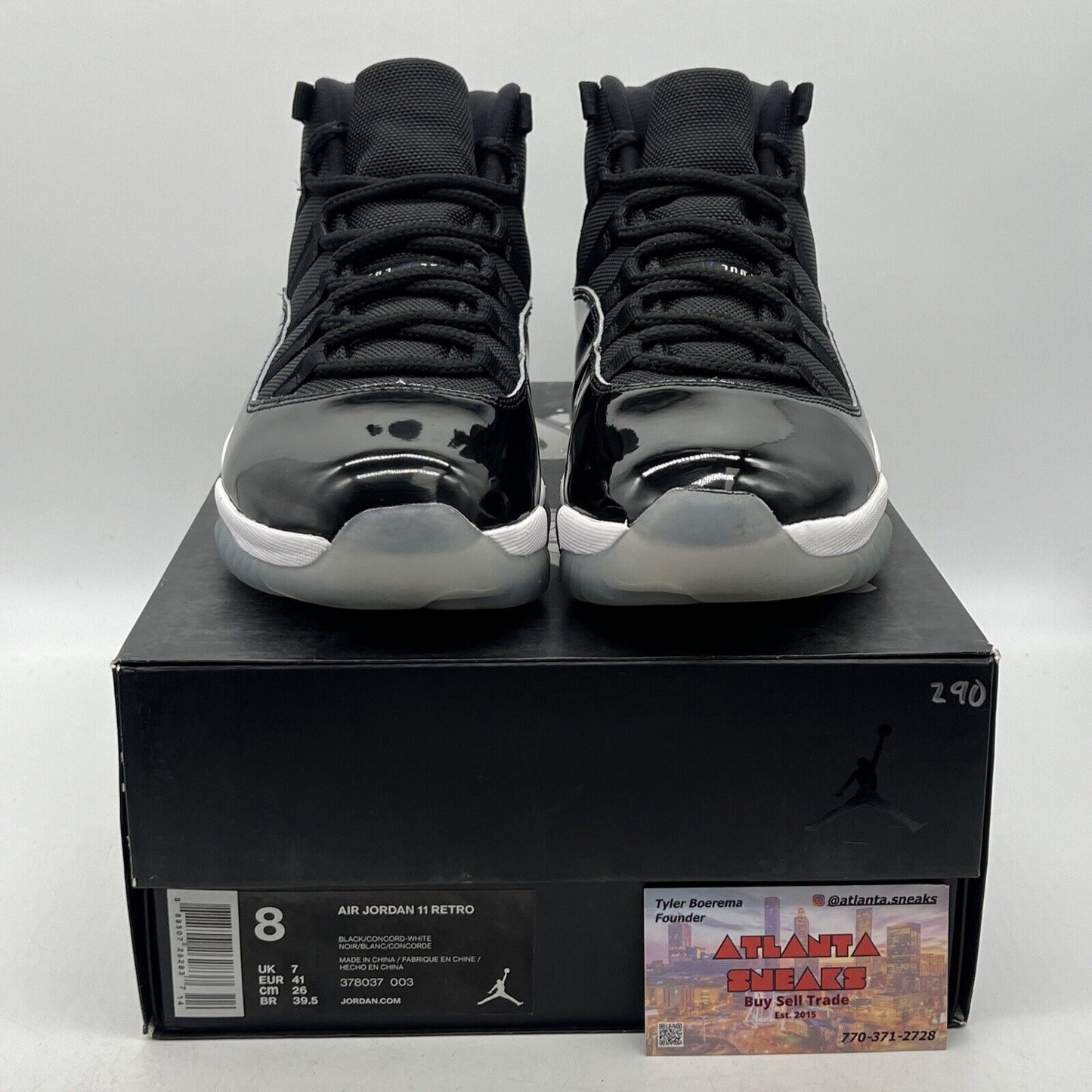 Size 8 - Jordan 11 Retro High Space Jam Black White Icey Leather (378037-003)