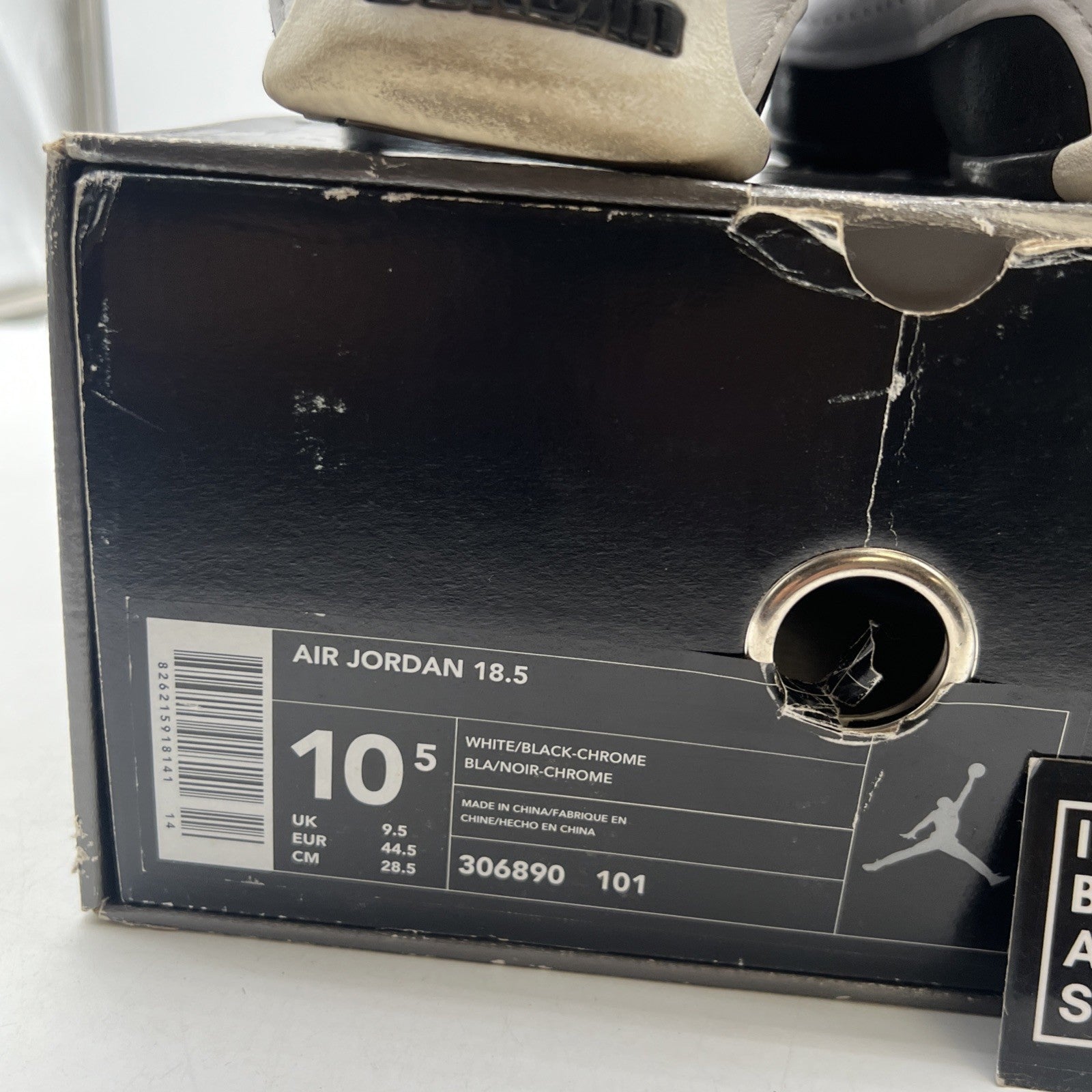 Size 10.5 - Air Jordan 18.5 OG White Black Chrome (306890-101)