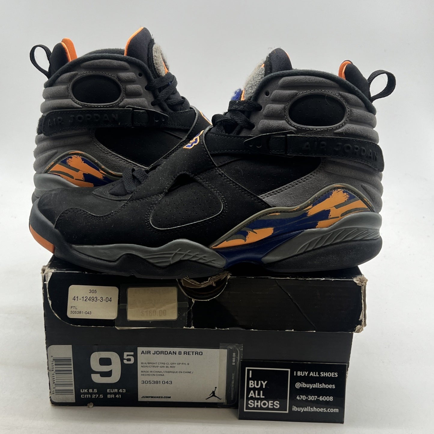 Size 9.5 - Air Jordan 8 Retro Phoenix Suns (305381-043)