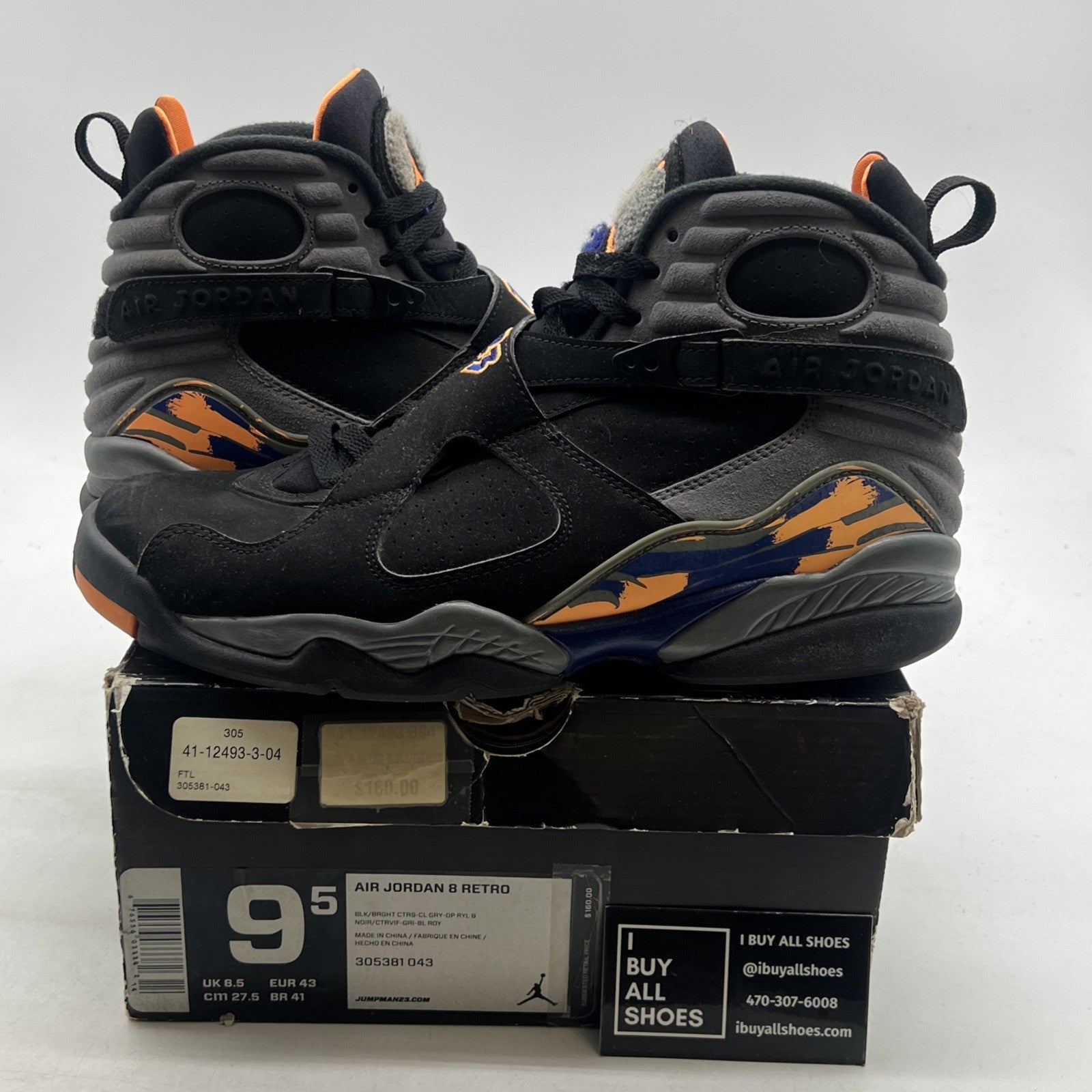Size 9.5 - Air Jordan 8 Retro Phoenix Suns (305381-043)