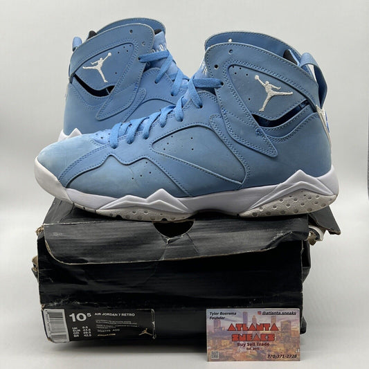 Size 10.5 - Air Jordan 7 Retro Pantone White Blue Suede (304775-400) Used