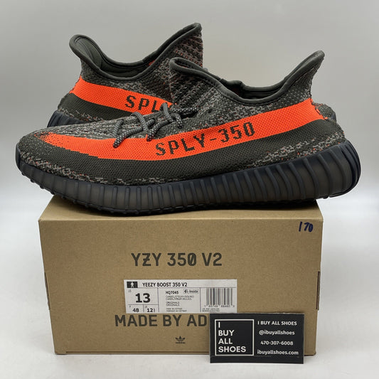 Size 13 - adidas Yeezy Boost 350 V2 Low Carbon Beluga Green Suede (HQ7045)