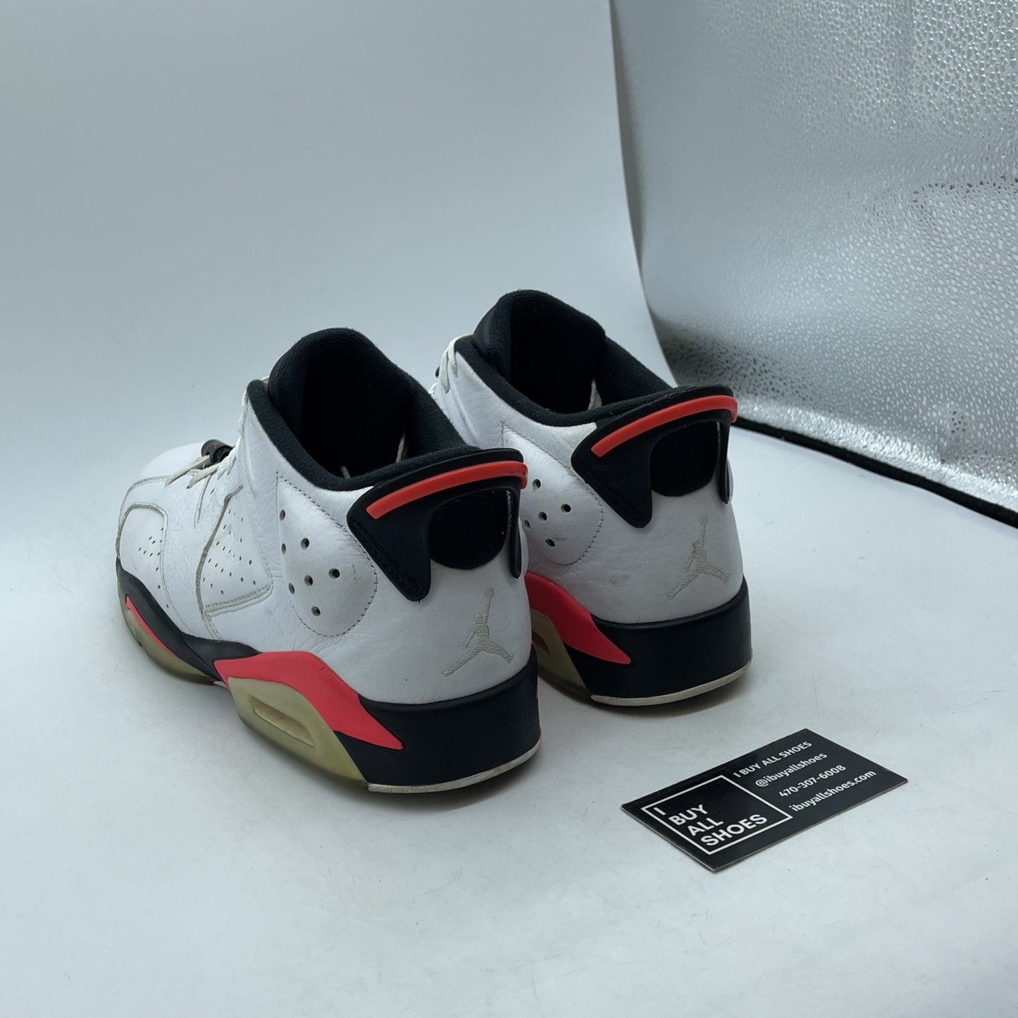 Size 12 - Air Jordan 6 Low White Infrared Black Leather (304401-123)