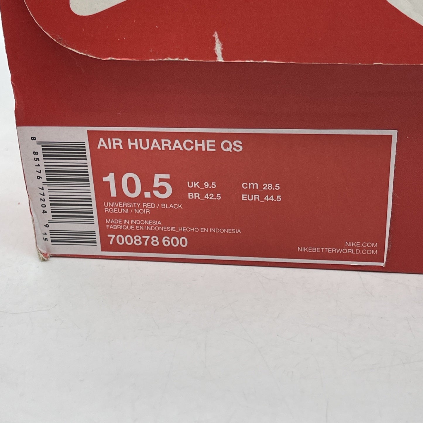 Size 10.5 - Nike Air Huarache Qs Love Hate Red Black Suede (700878-600)