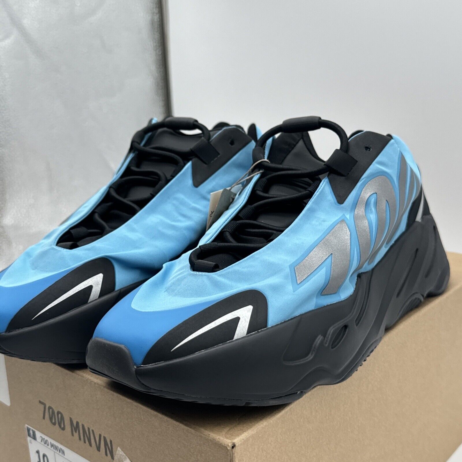 Size 10 - adidas Yeezy Boost 700 MNVN Bright Cyan Blue With Boost Kanye Approved