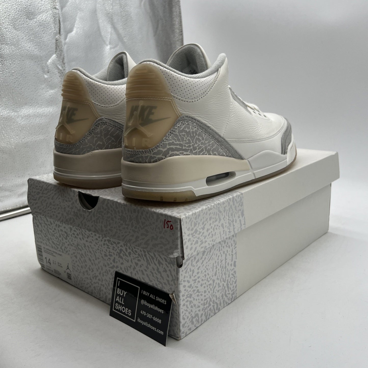 Size 14 - Air Jordan 3 Retro Craft Ivory/Grey White Leather (FJ9579-100)