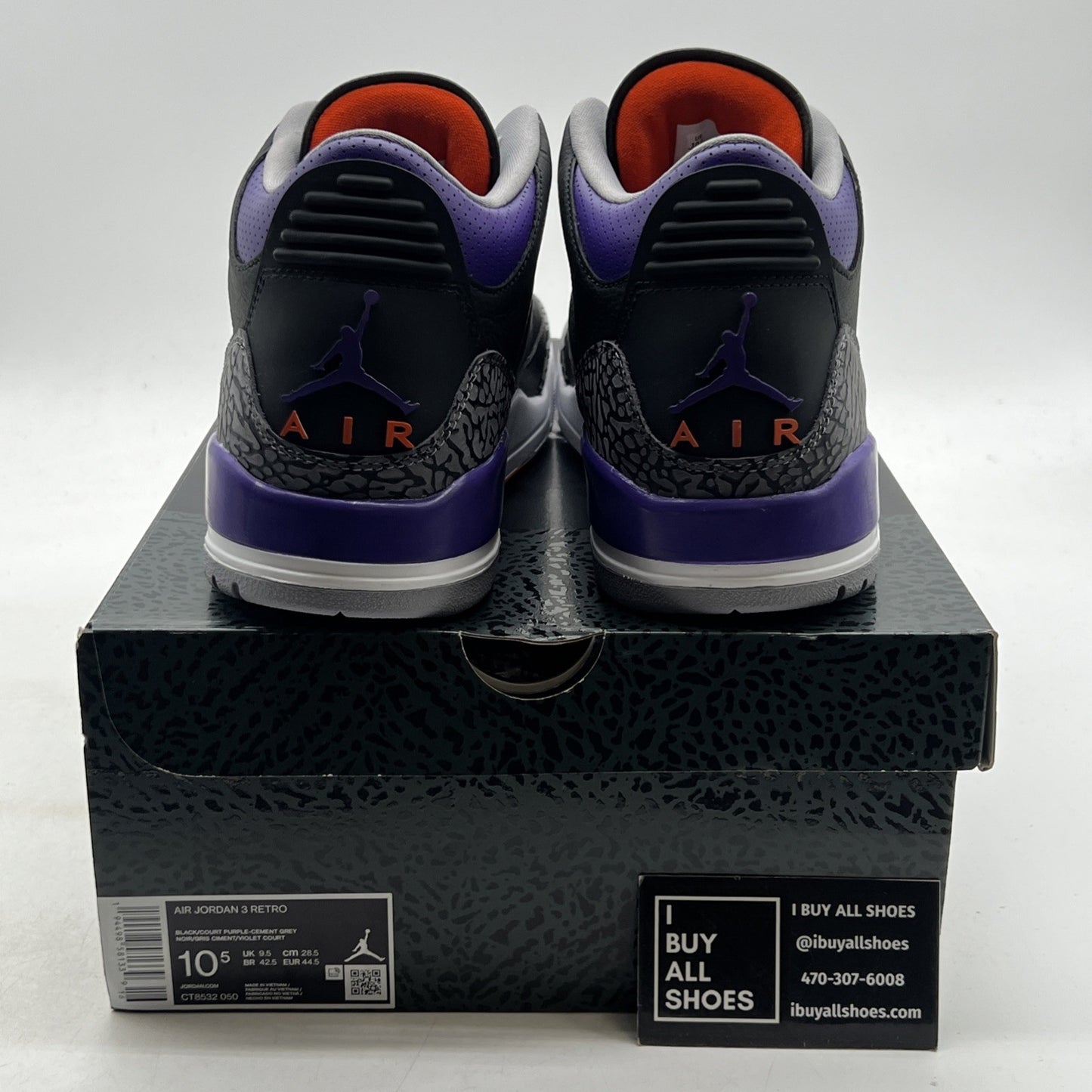 Size 10.5 - Air Jordan 3 Retro Court Purple (CT8532-050)