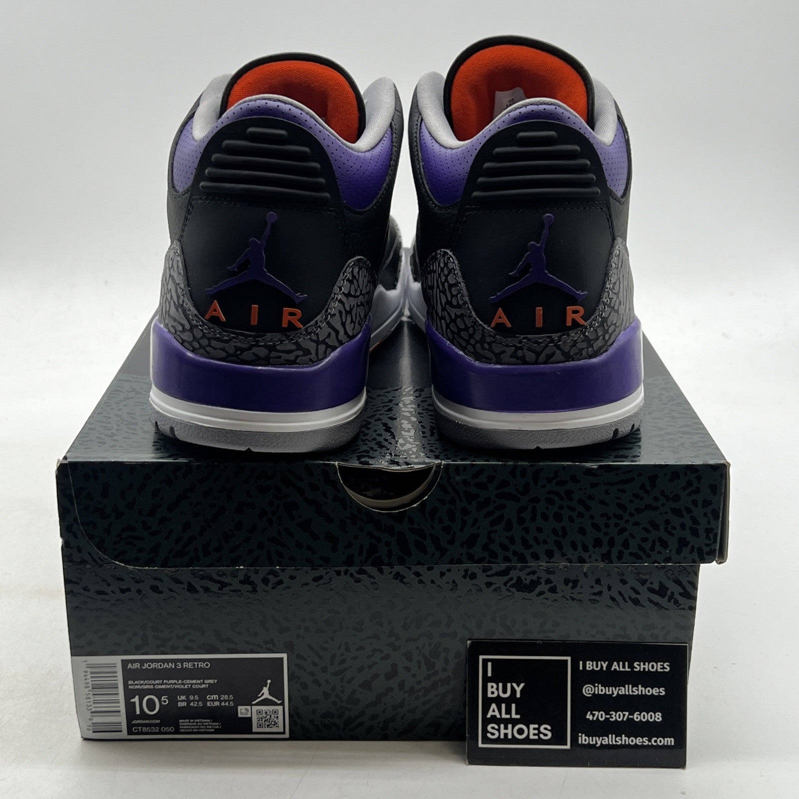 Size 10.5 - Air Jordan 3 Retro Court Purple (CT8532-050)