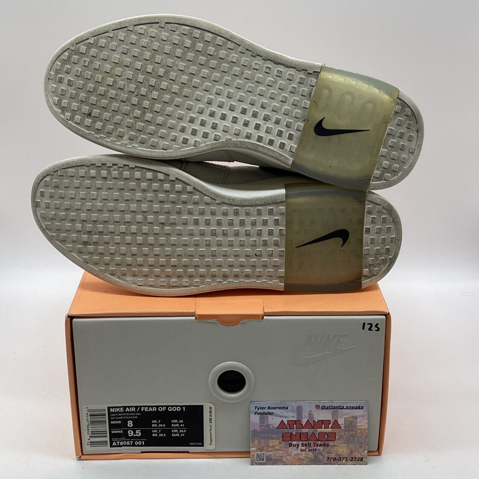 Size 8 - Nike Air Fear Of God Raid Light Bone Tan Brown Suede Black (AT8087-001)