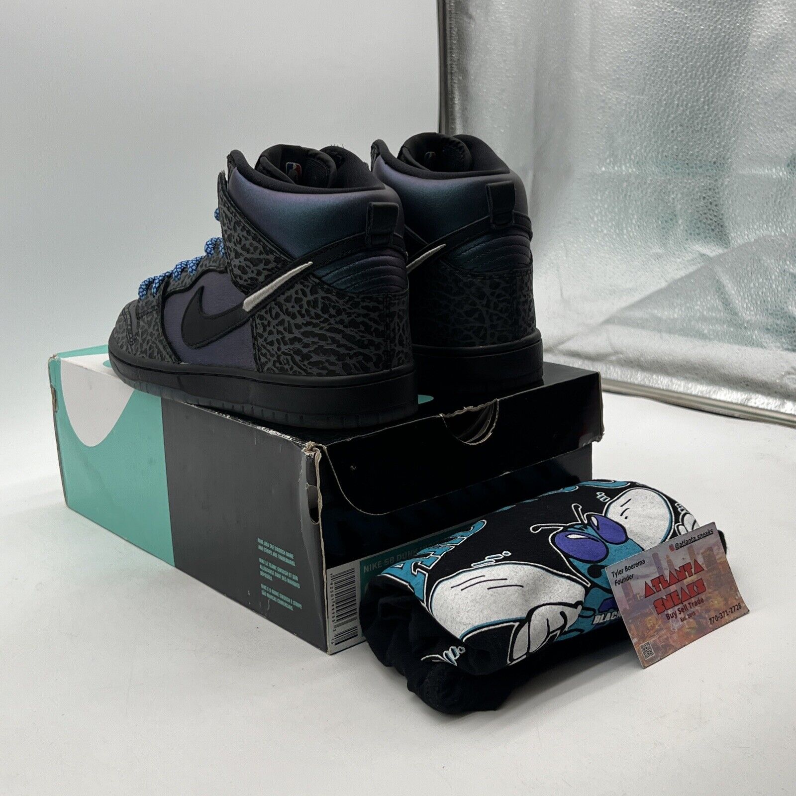 Size 6 - Nike Black Sheep x Dunk SB High Black Hornet Blue Purple (BQ6827-001)