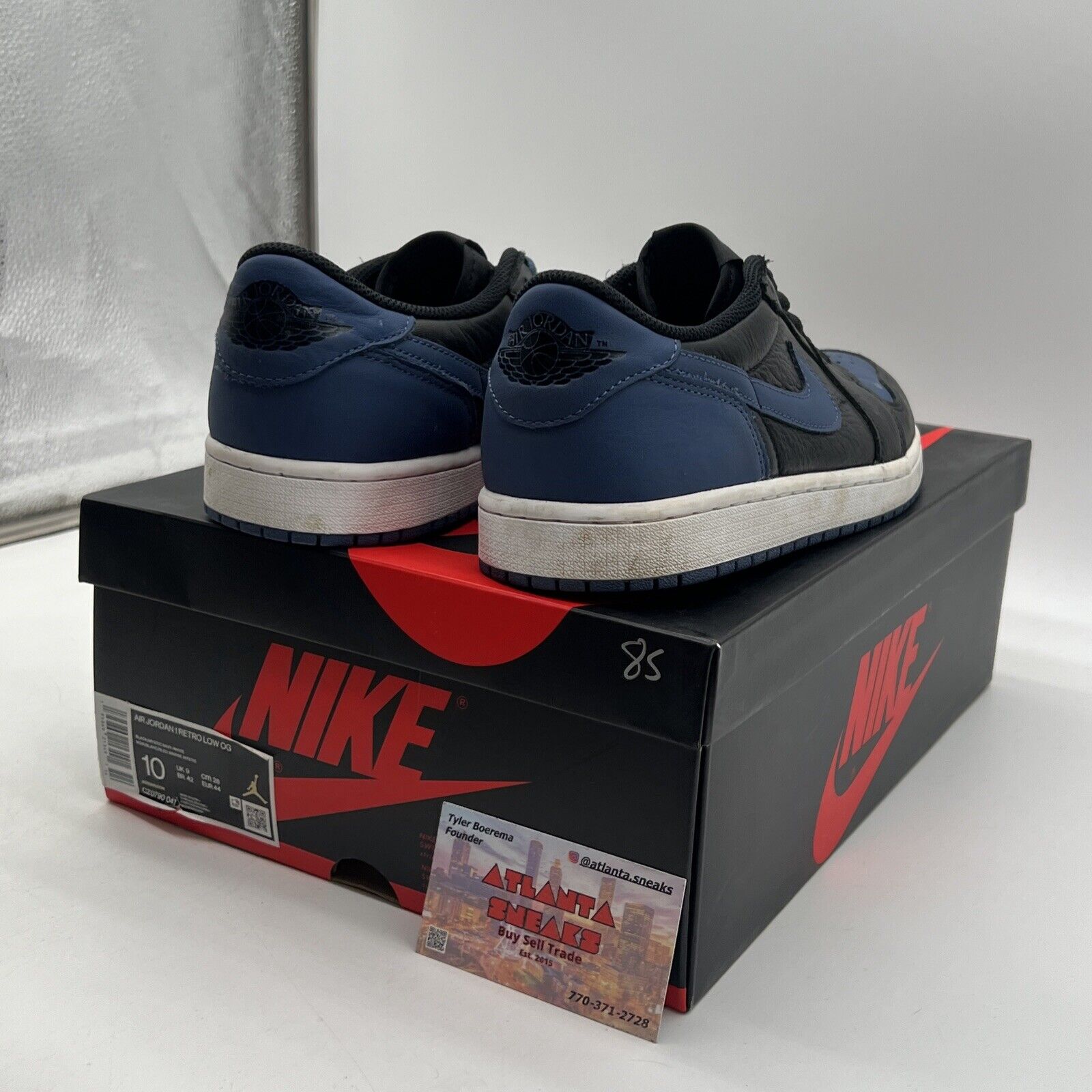 Size 10 - Jordan 1 Low OG Mystic Navy Black White Leather (CZ0790-041)