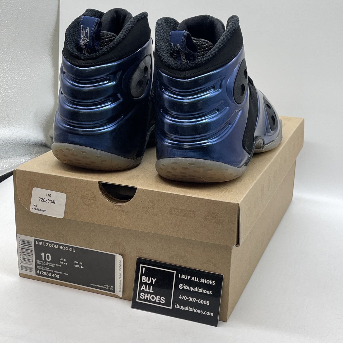 Size 10 - Nike Zoom Rookie Binary Blue Black Suede (472688-400)