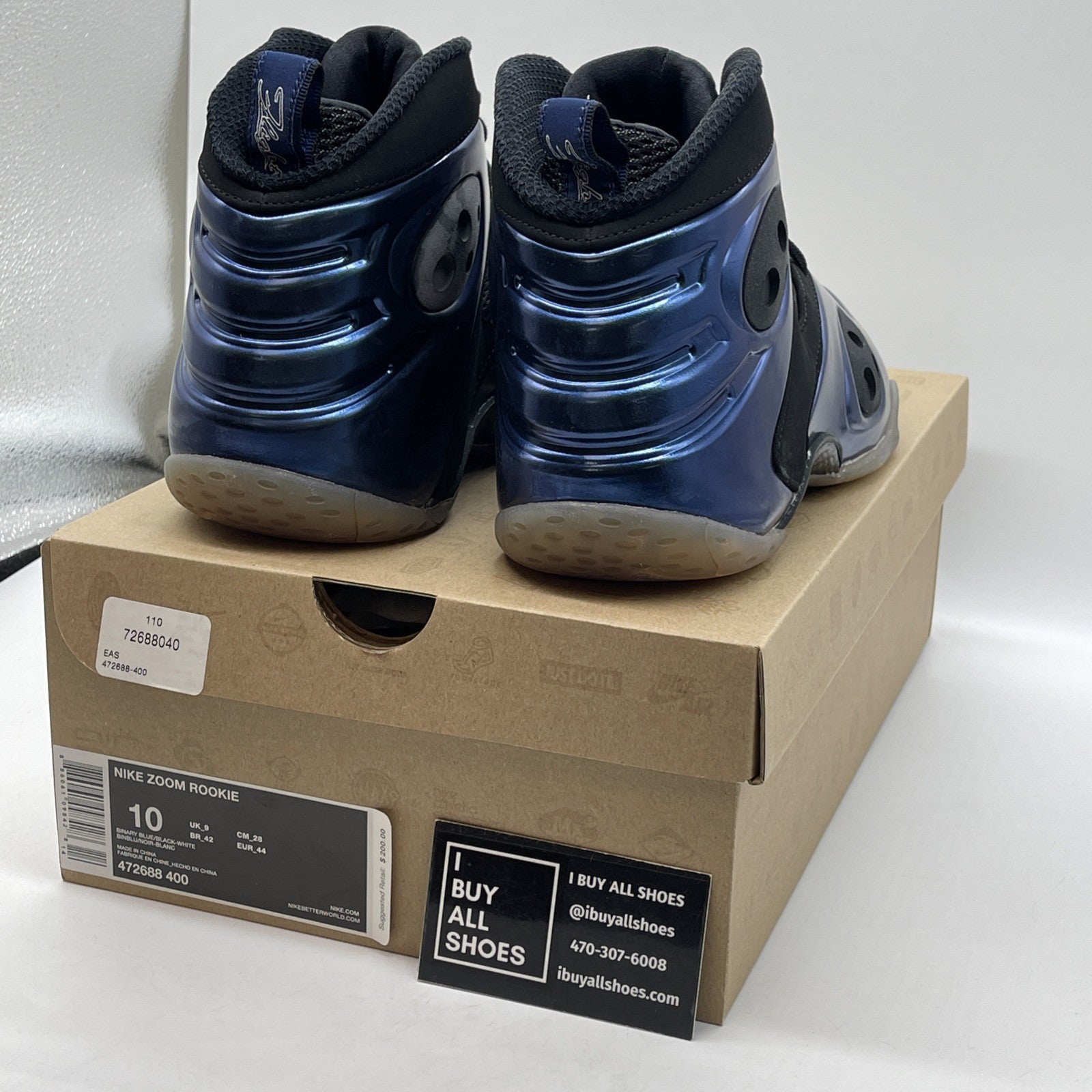 Size 10 - Nike Zoom Rookie Binary Blue Black Suede (472688-400)