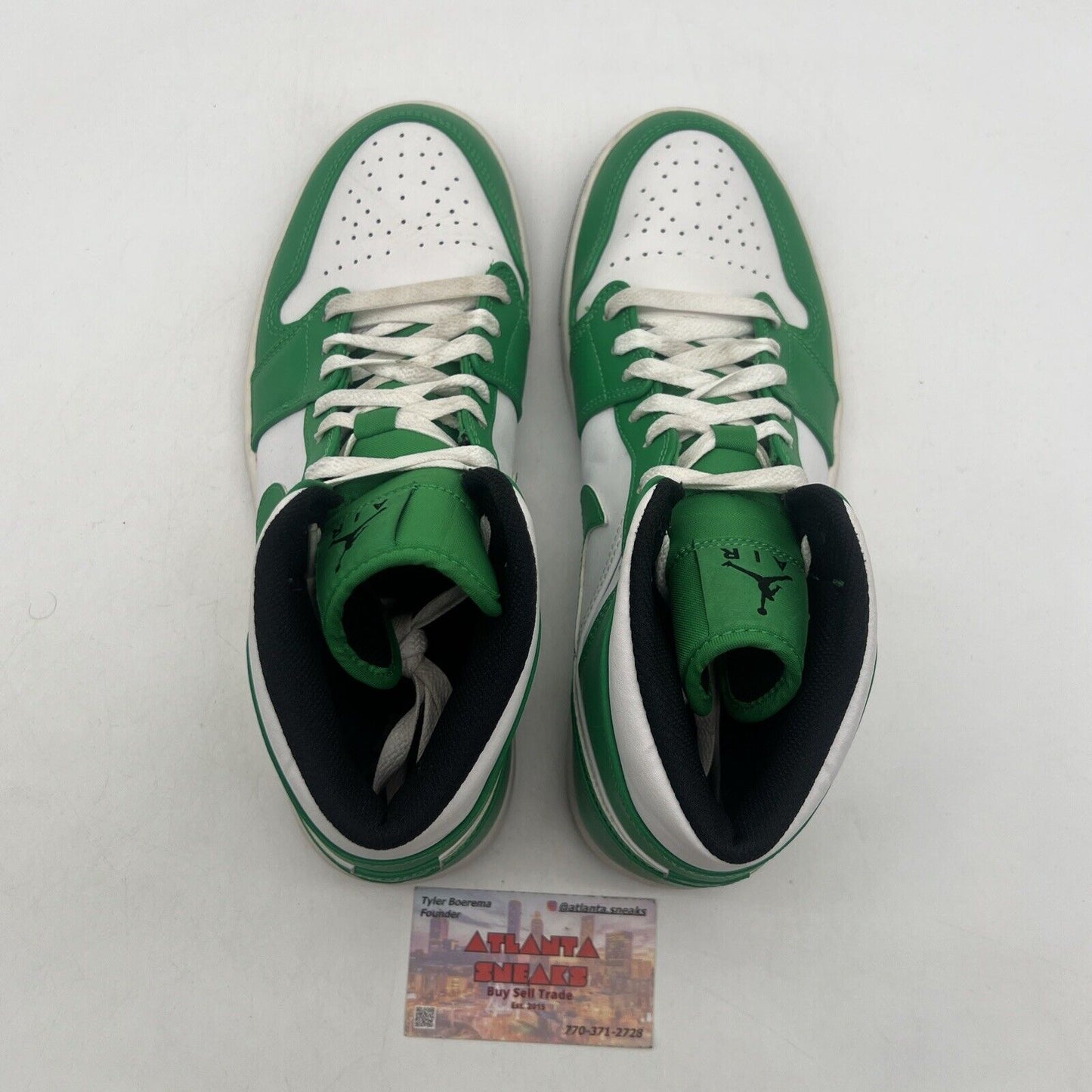 Size 10 - Air Jordan 1 Mid Lucky Green White Leather (DQ8426-301)