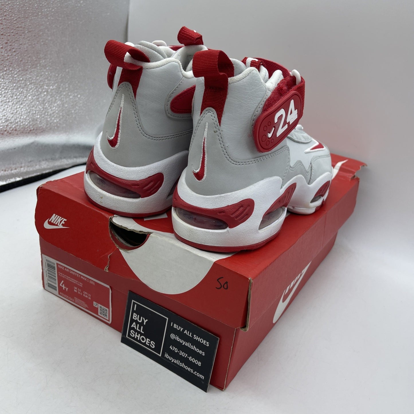 Size 4Y (GS) - Nike Air Griffey Max I Mid Rouge (FD1025-043)