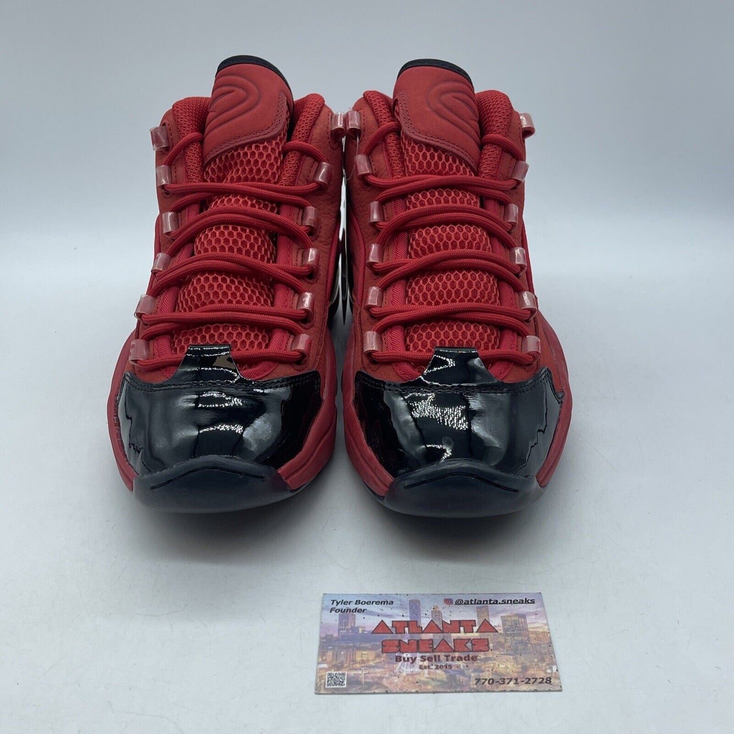 Size 8.5 - Reebok Question Mid Scarlet Red Black Suede Leather (FW5304)