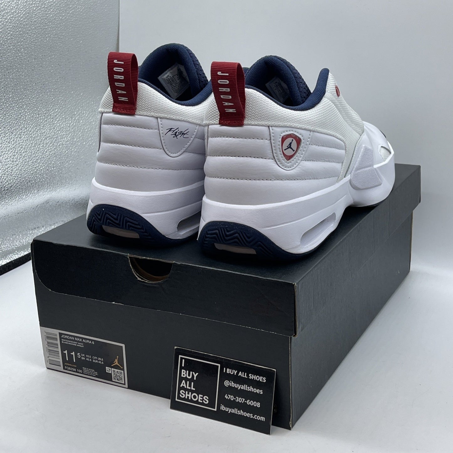 Size 11.5 - Jordan Max Aura 6 USA White Blue Suede Leather (FQ8298-100)