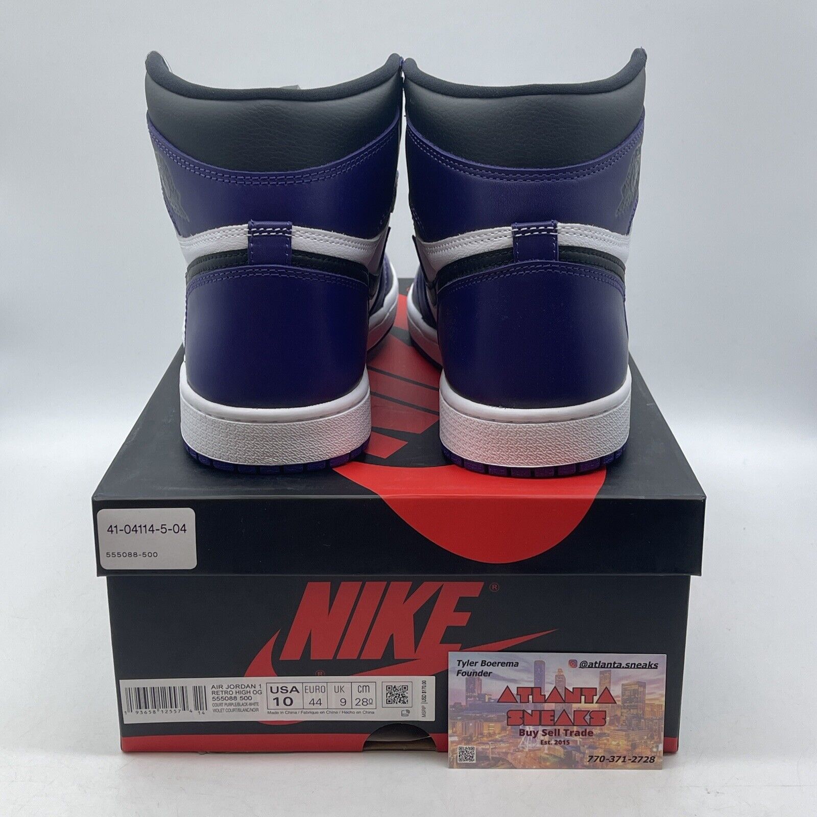 Size 10 - Jordan 1 Retro OG High Court Purple 2.0 White Black (555088-500)