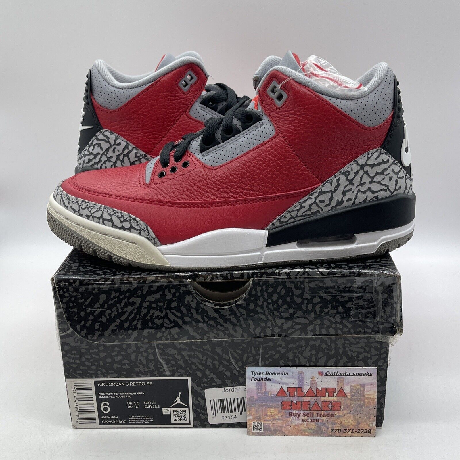 Size 6 - Jordan 3 Retro SE Mid Unite Red Grey Black Leather Suede (CK5692-600)