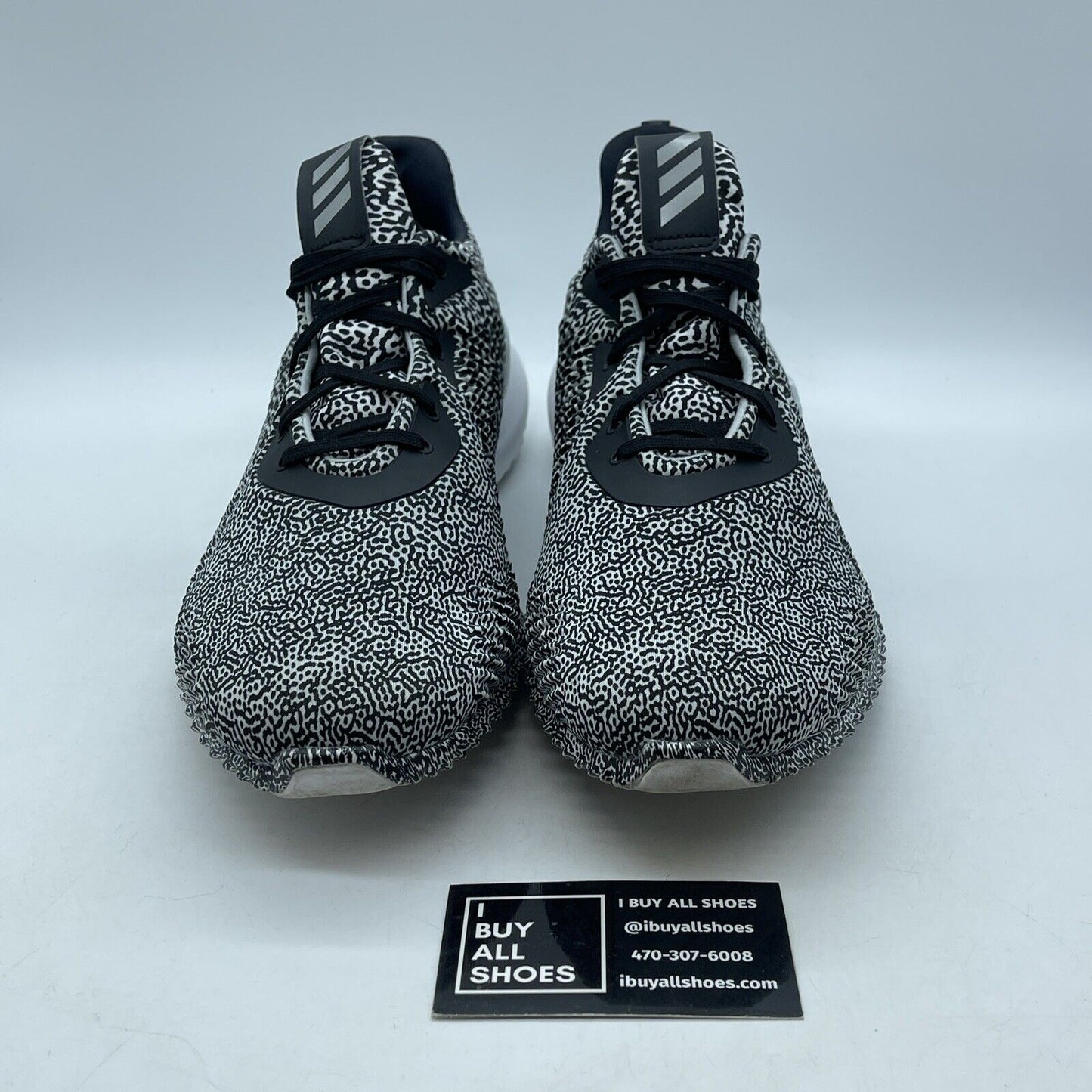 Size 13 - adidas Alphabounce Motion Capture Black White Suede (B54366)