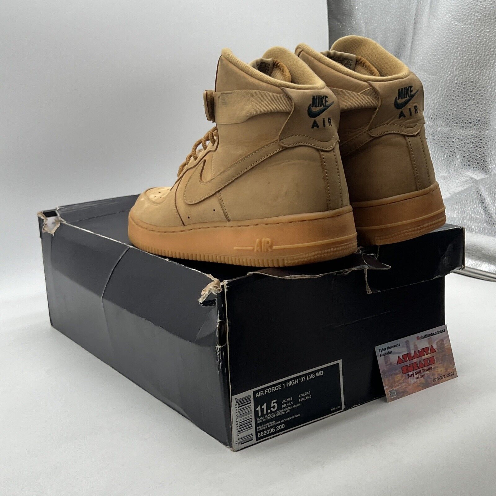 Size 11.5 - Nike Air Force 1 '07 LV8 WB High Flax (882096-200)