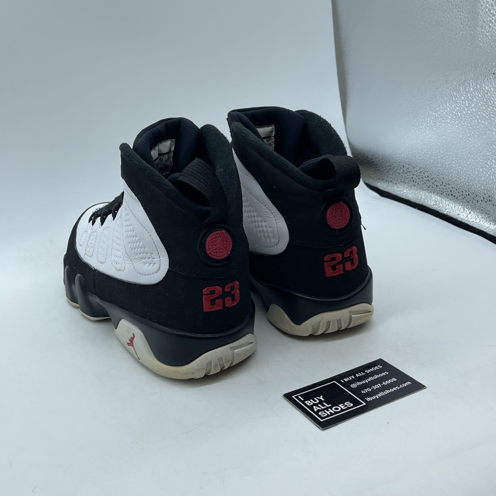 Size 11 - Jordan 9 Retro space jam 2016 Black White Suede Leather (302370-112)