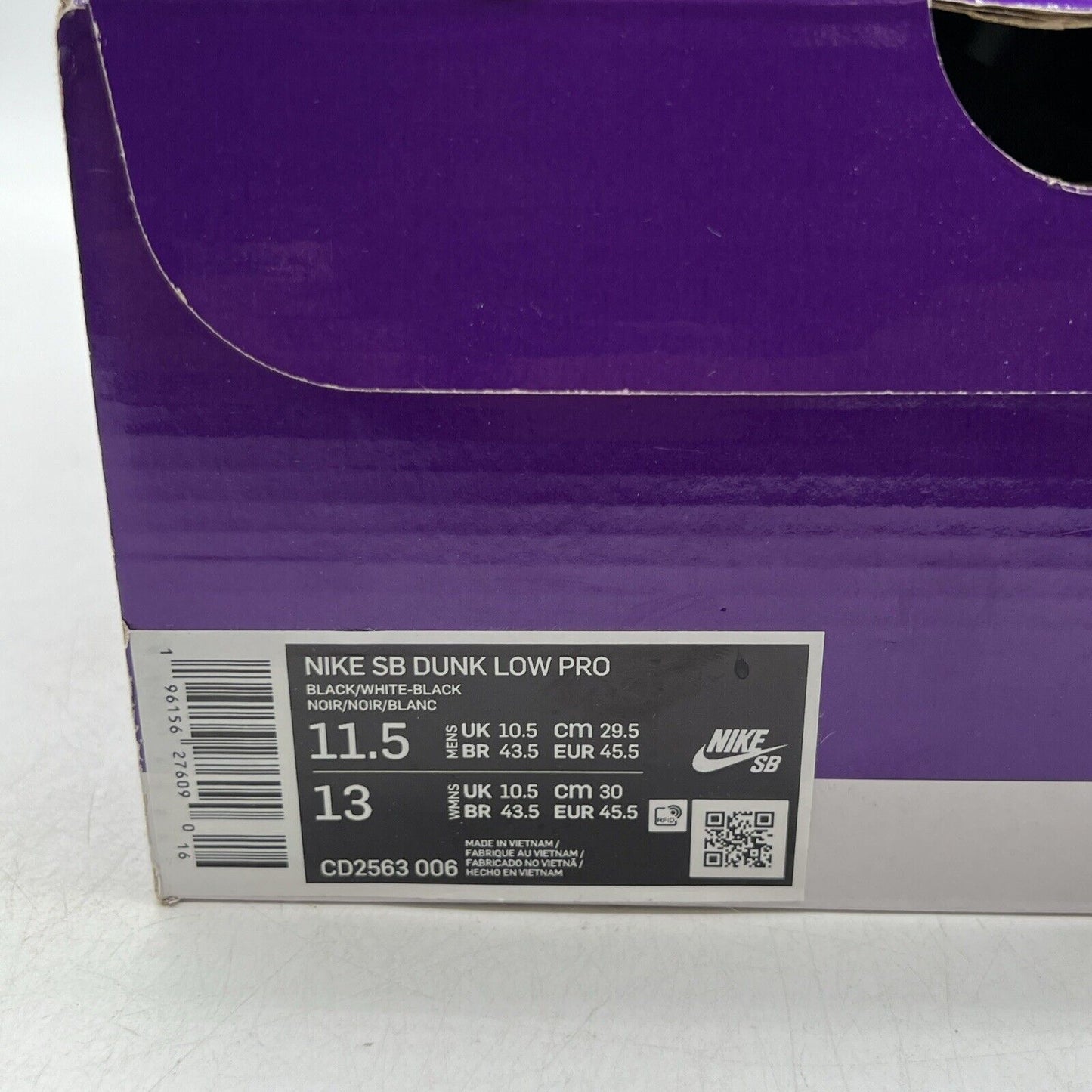 Size 11.5 - Nike Dunk Low SB Black Gum Suede White Gum (CD2563-006)