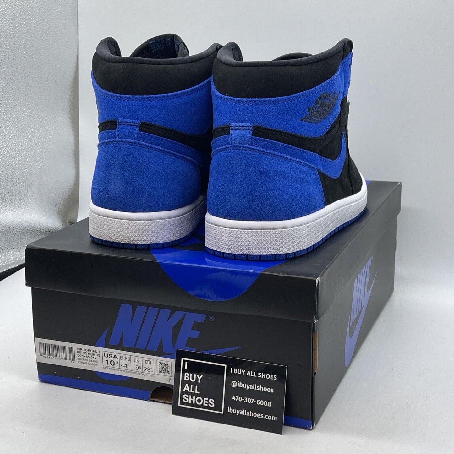Size 10.5 - Jordan 1 Retro OG High Royal Reimagined Blue Black Suede DZ5485-042