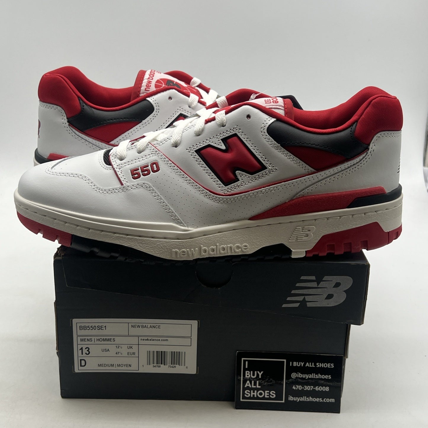 Size 13 - New Balance 550 White Team Red (BB550SE1)