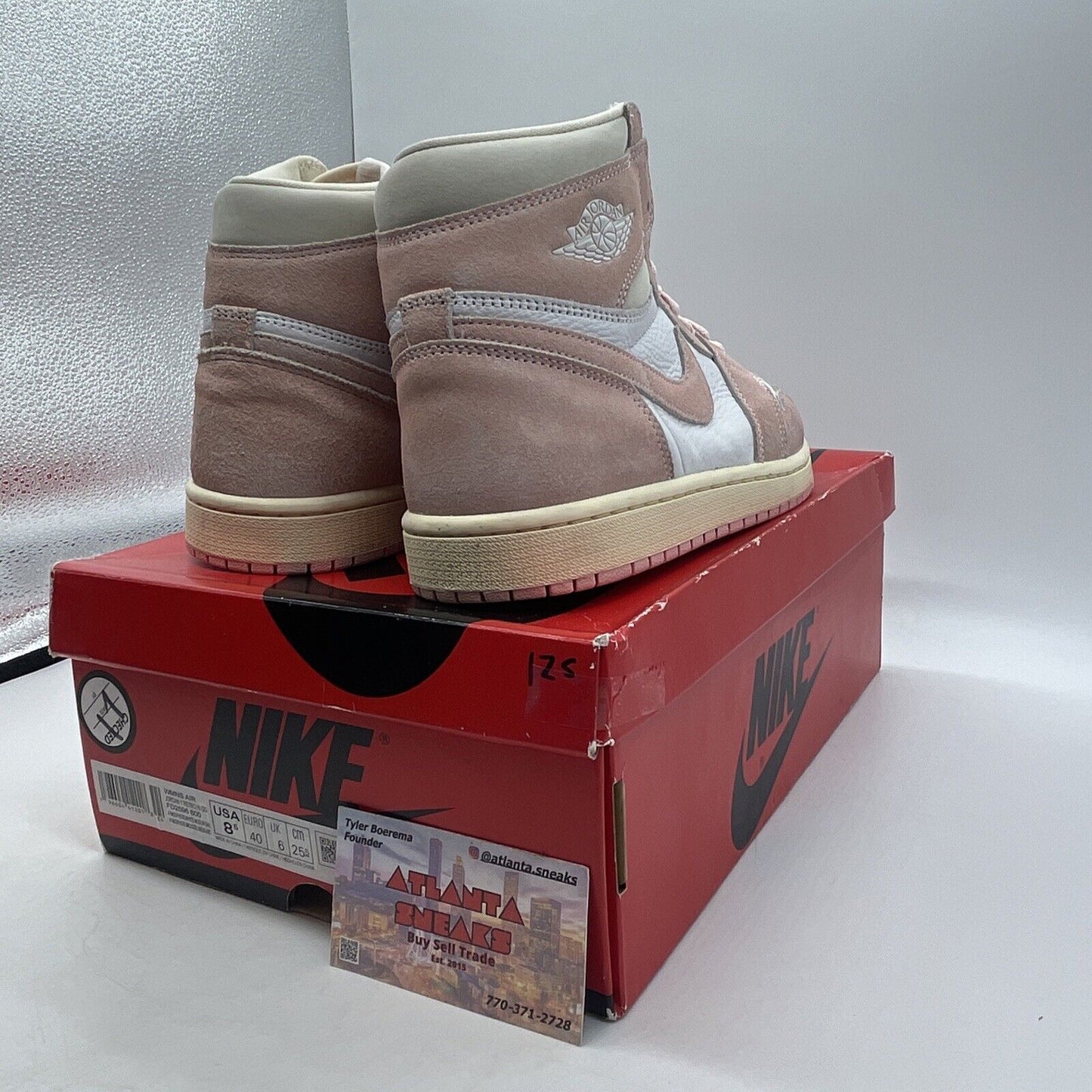 Size 8.5W- Air Jordan 1 Retro OG High Washed Pink White Suede (FD2596-600)